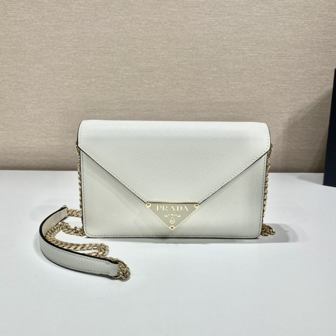 Pra*a saffiano leather shoulder bag