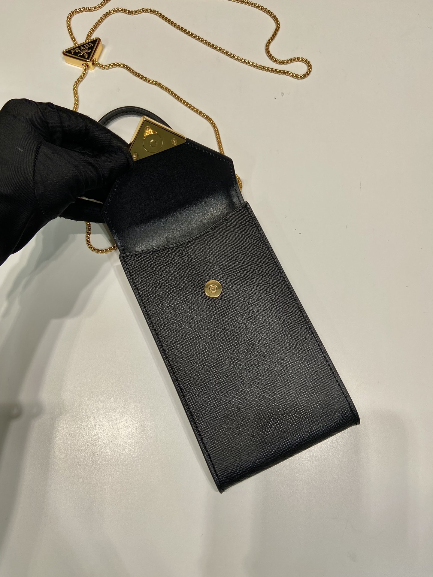 Pra*a saffiano leather mini-bag