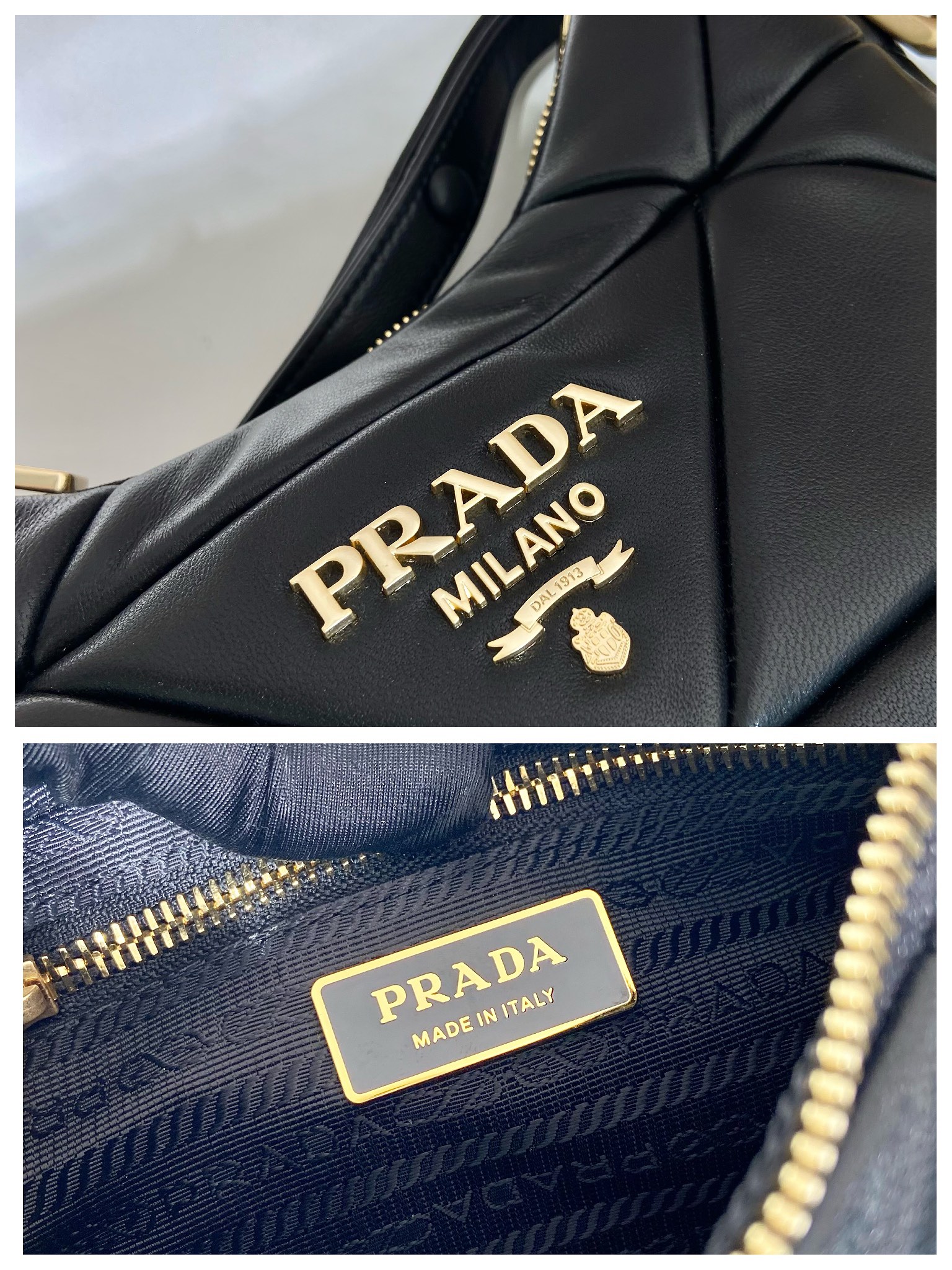 Pra*a leather shoulder bag