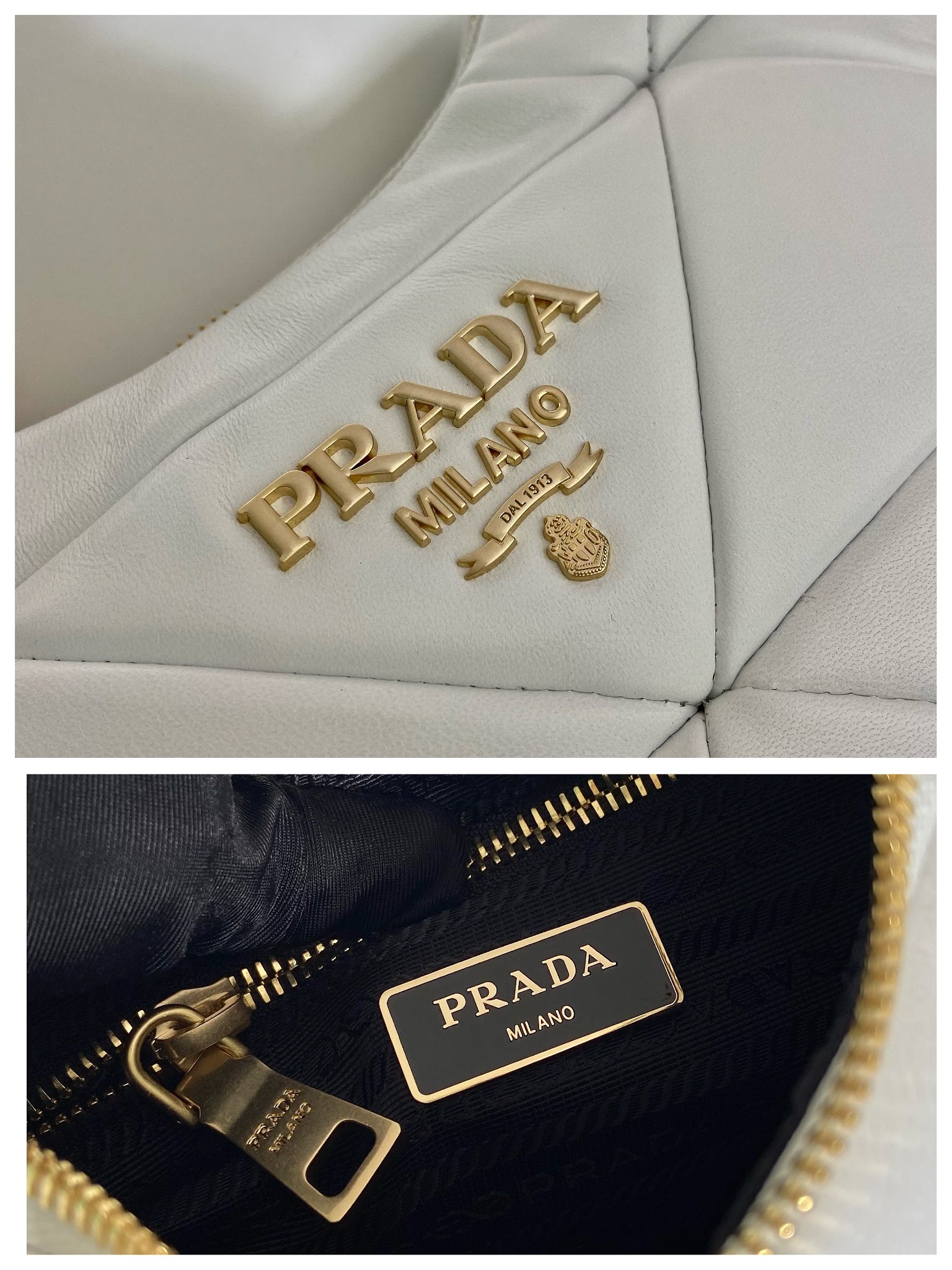 Pra*a leather shoulder bag
