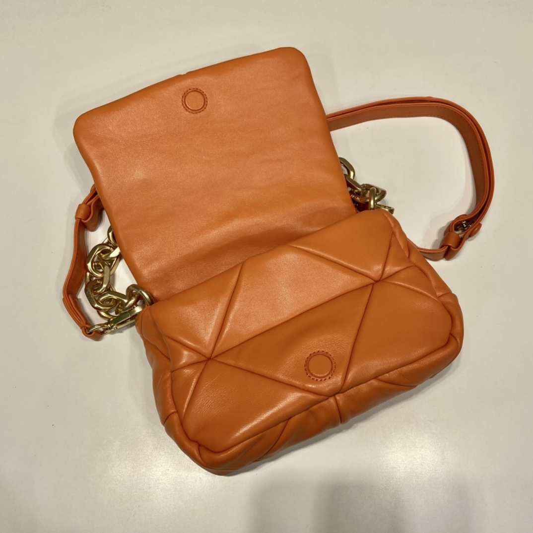 Pra*a system nappa patchwork shoulder bag