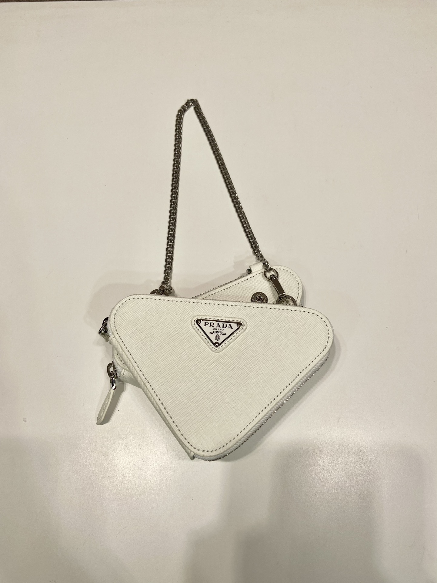 Pra*a saffiano leather mini pouch
