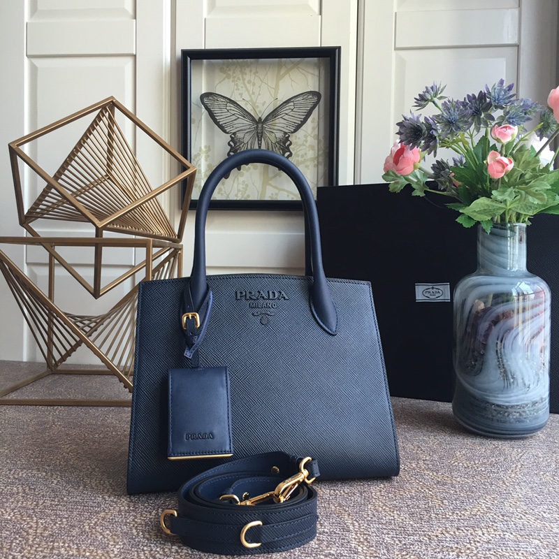 Pra*a monochrome small saffiano bag