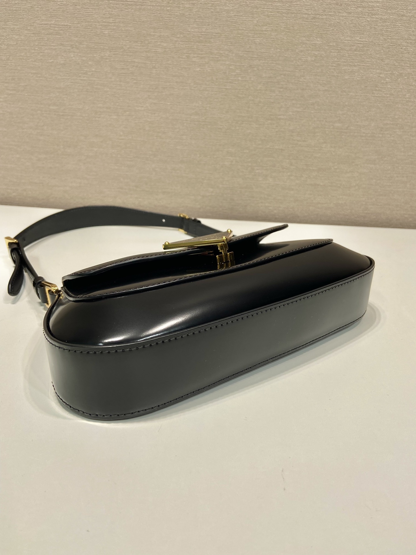 Pra*a brushed leather shoulder bag
