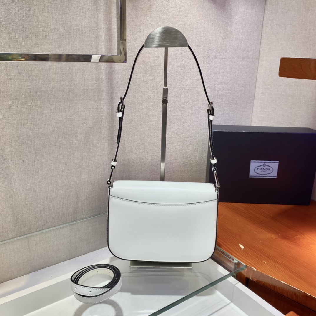 Pra*a brushed leather shoulder bag