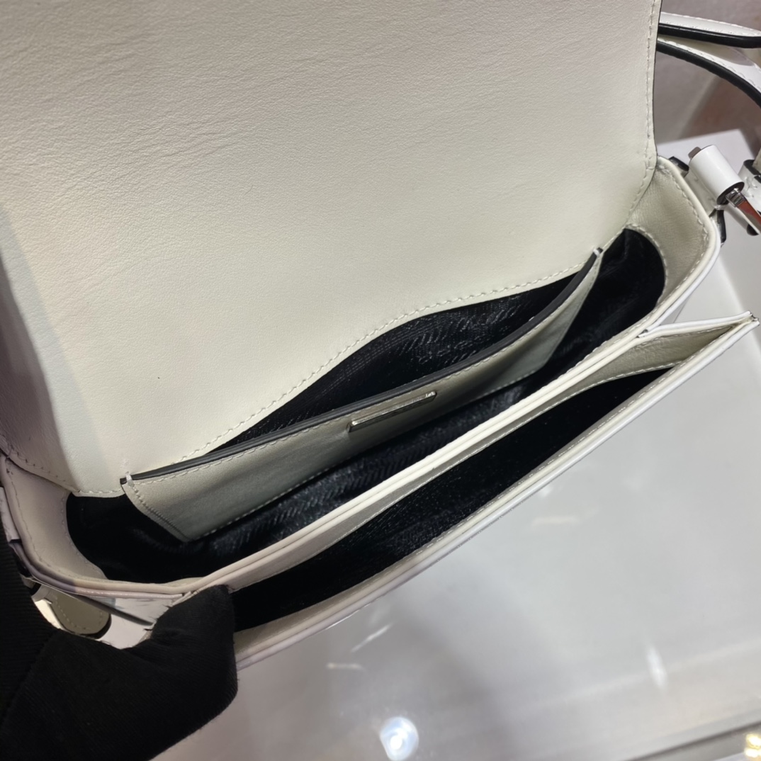 Pra*a brushed leather shoulder bag