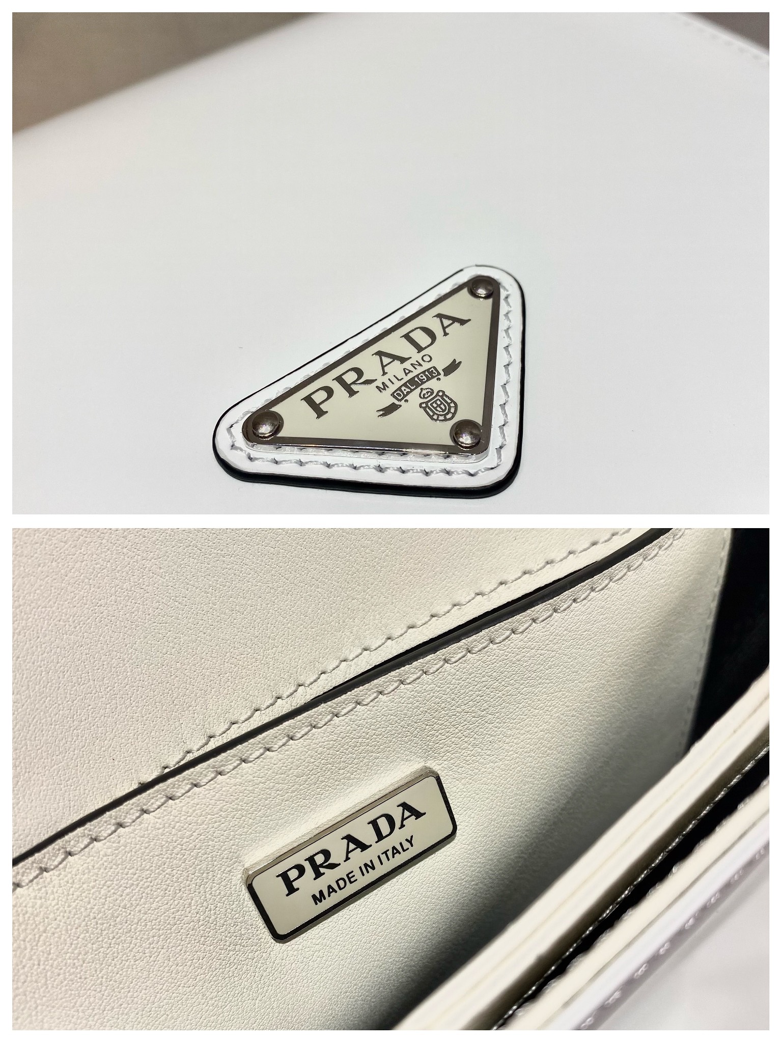 Pra*a brushed leather shoulder bag