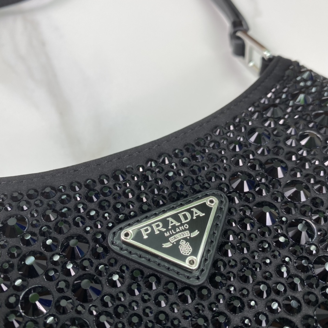 Pra*a cleo satin bag with crystals