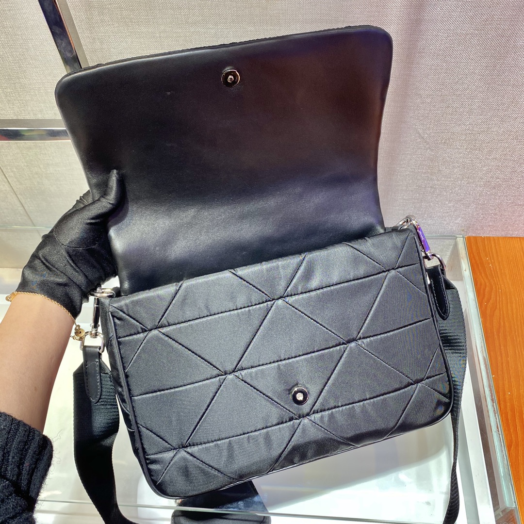 Pra*a system nappa patchwork bag
