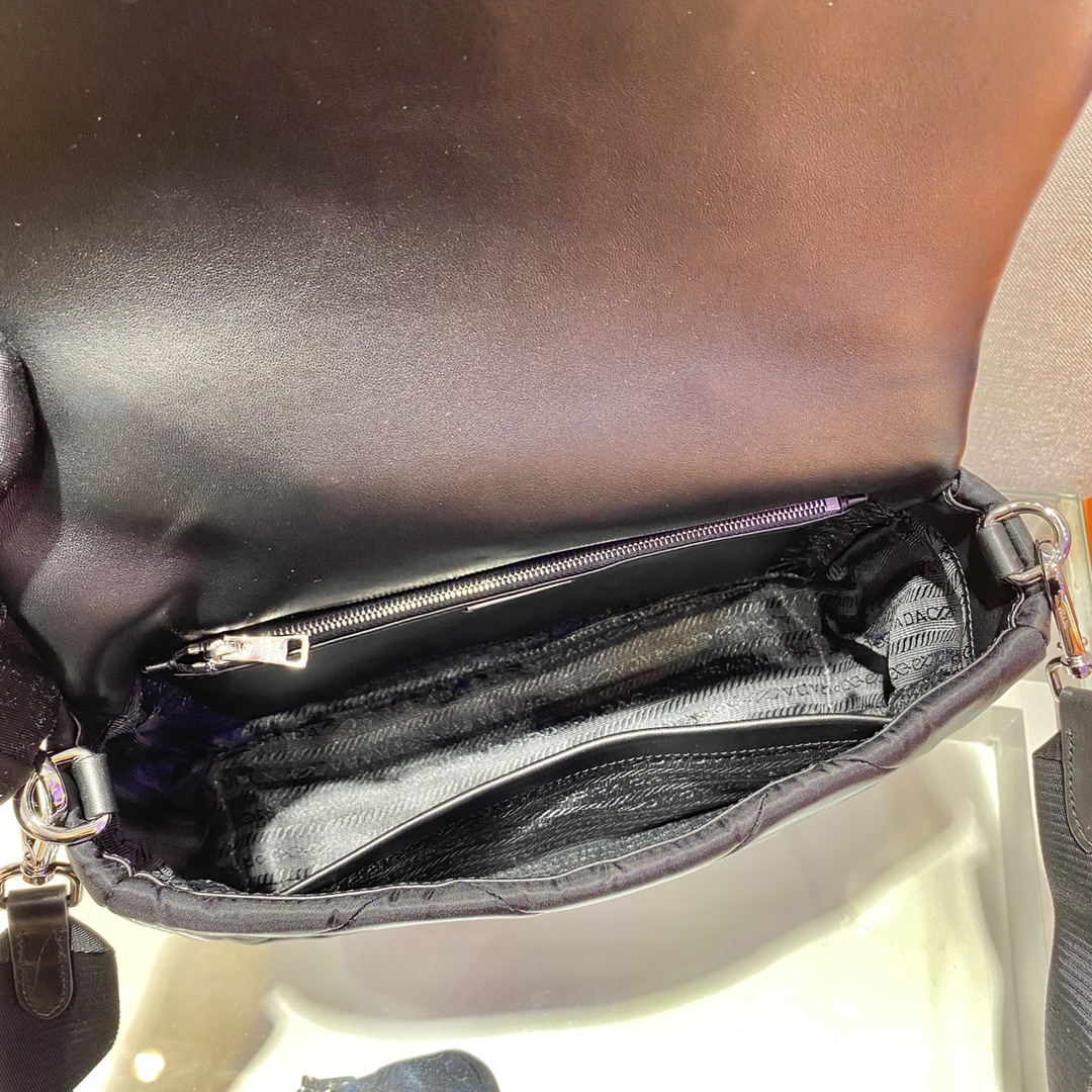 Pra*a system nappa patchwork bag