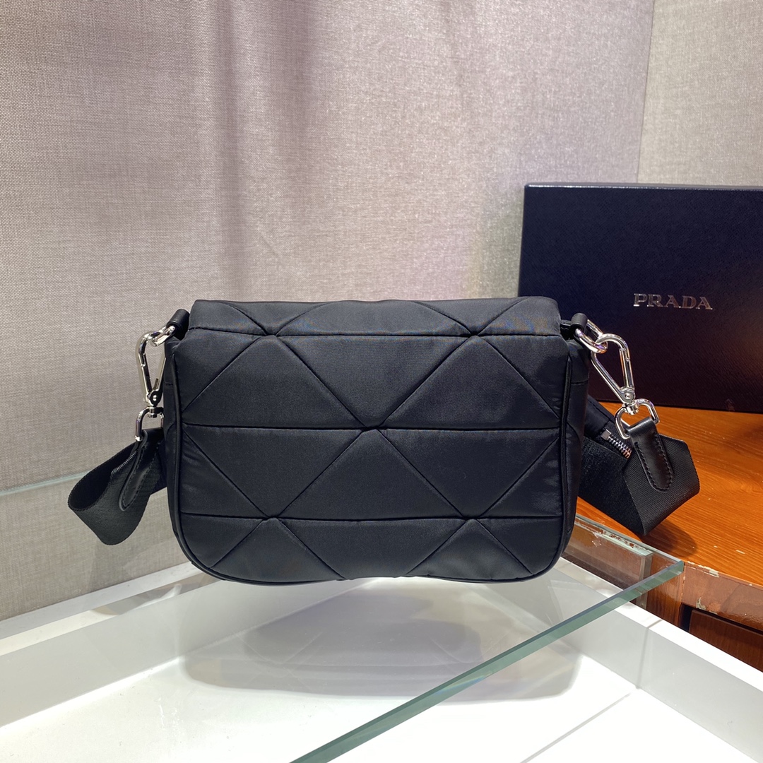 Pra*a system nappa patchwork shoulder bag