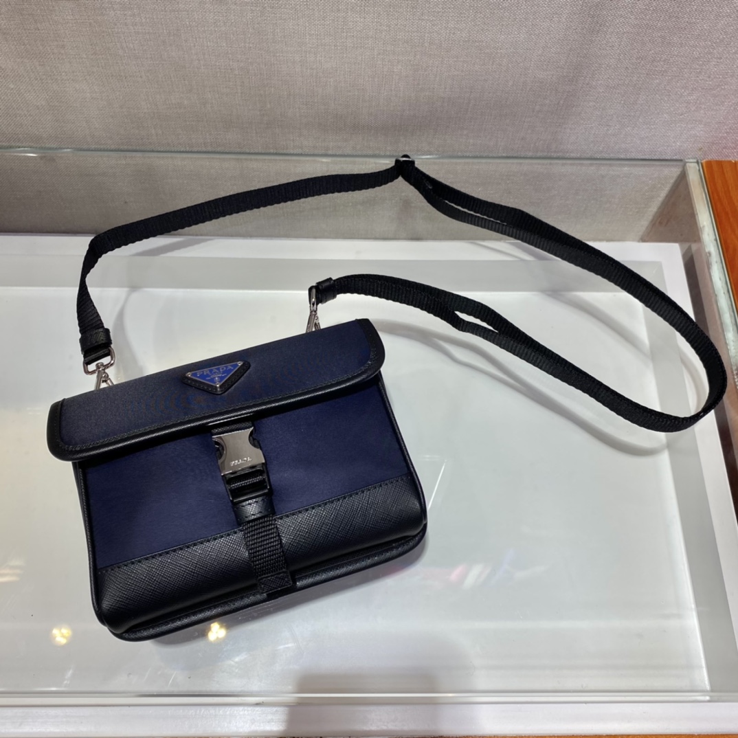 Pra*a re-nylon and saffiano leather smartphone case