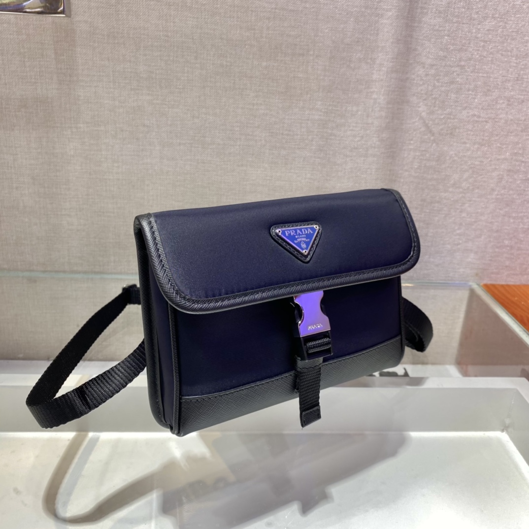 Pra*a re-nylon and saffiano leather smartphone case