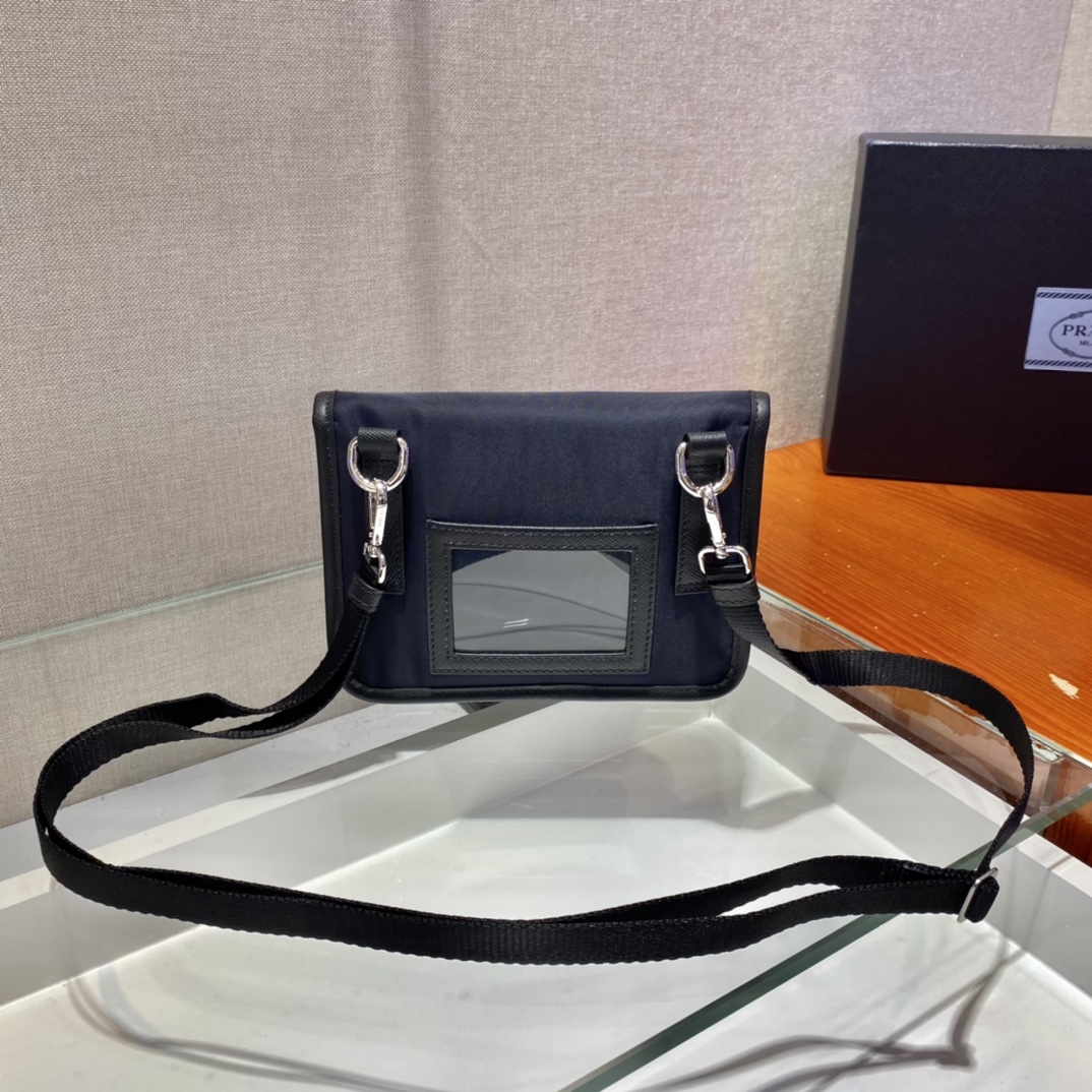 Pra*a re-nylon and saffiano leather smartphone case