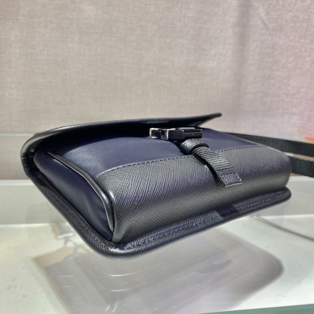 Pra*a re-nylon and saffiano leather smartphone case