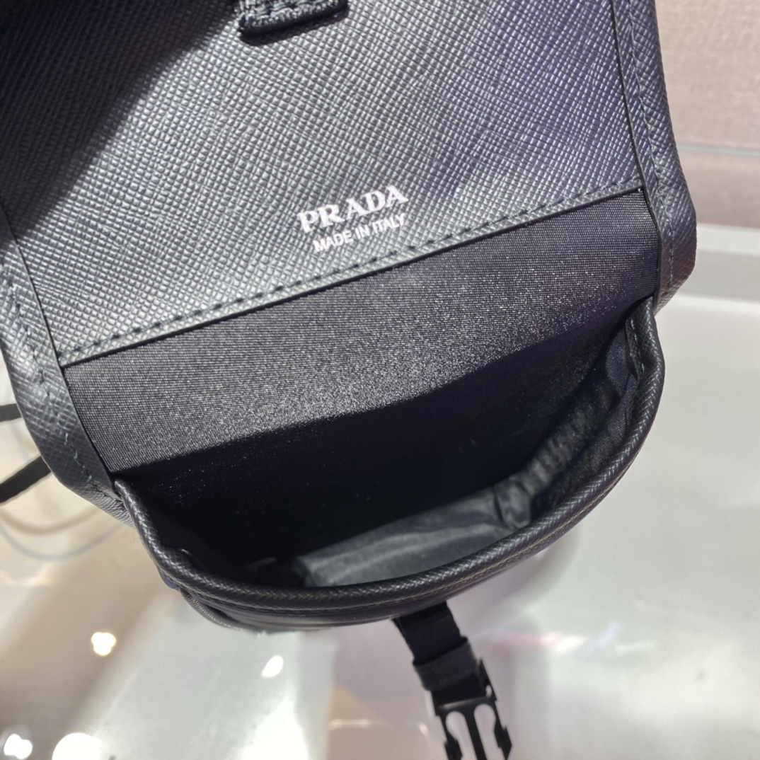 Pra*a re-nylon and saffiano leather smartphone case