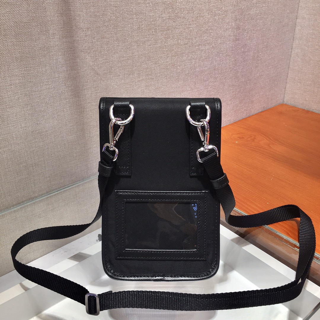 Pra*a re-nylon and saffiano leather smartphone case