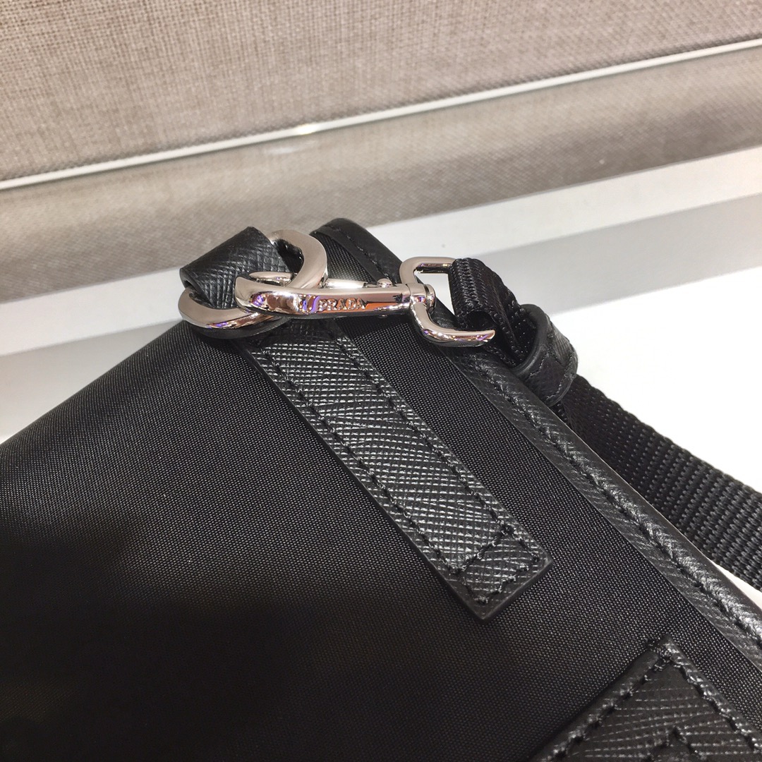Pra*a re-nylon and saffiano leather smartphone case