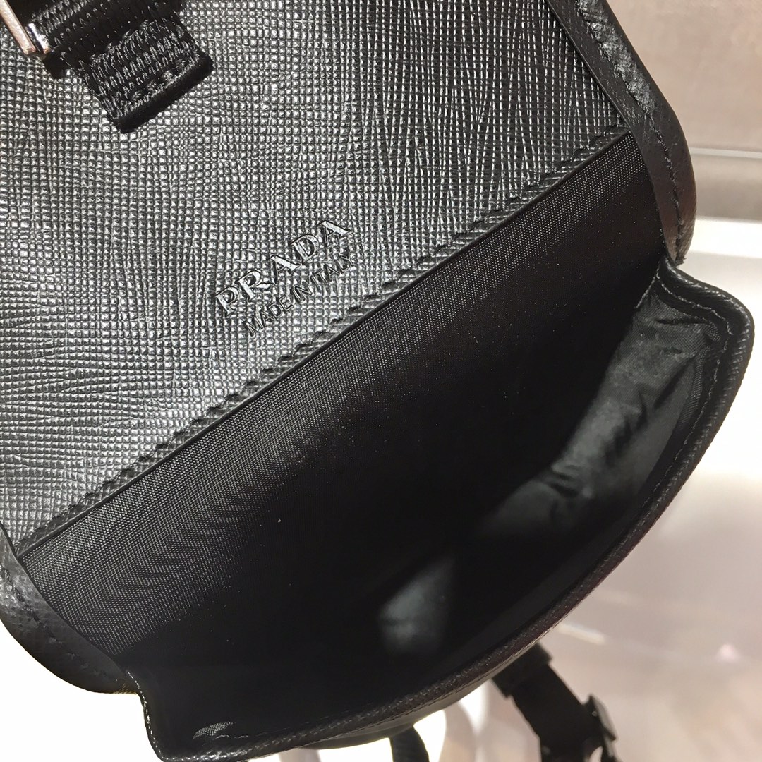 Pra*a re-nylon and saffiano leather smartphone case