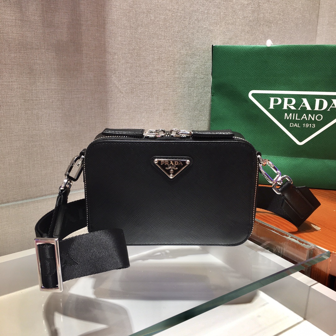 Pra*a small Pra*a brique leather bag