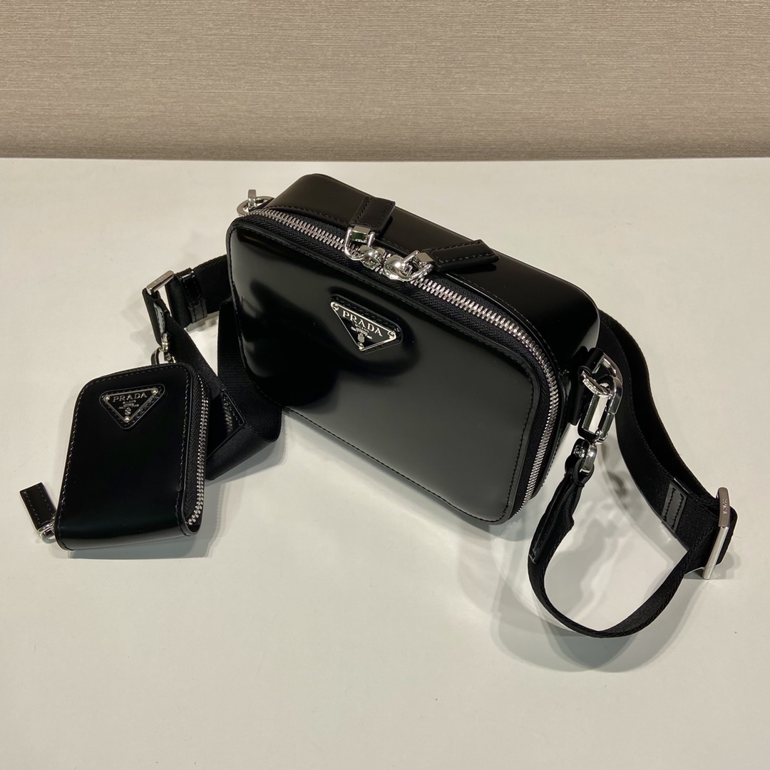 Pra*a small Pra*a brique leather bag