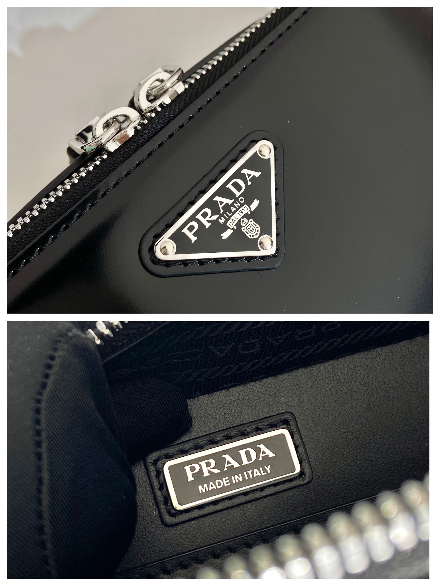 Pra*a small Pra*a brique leather bag