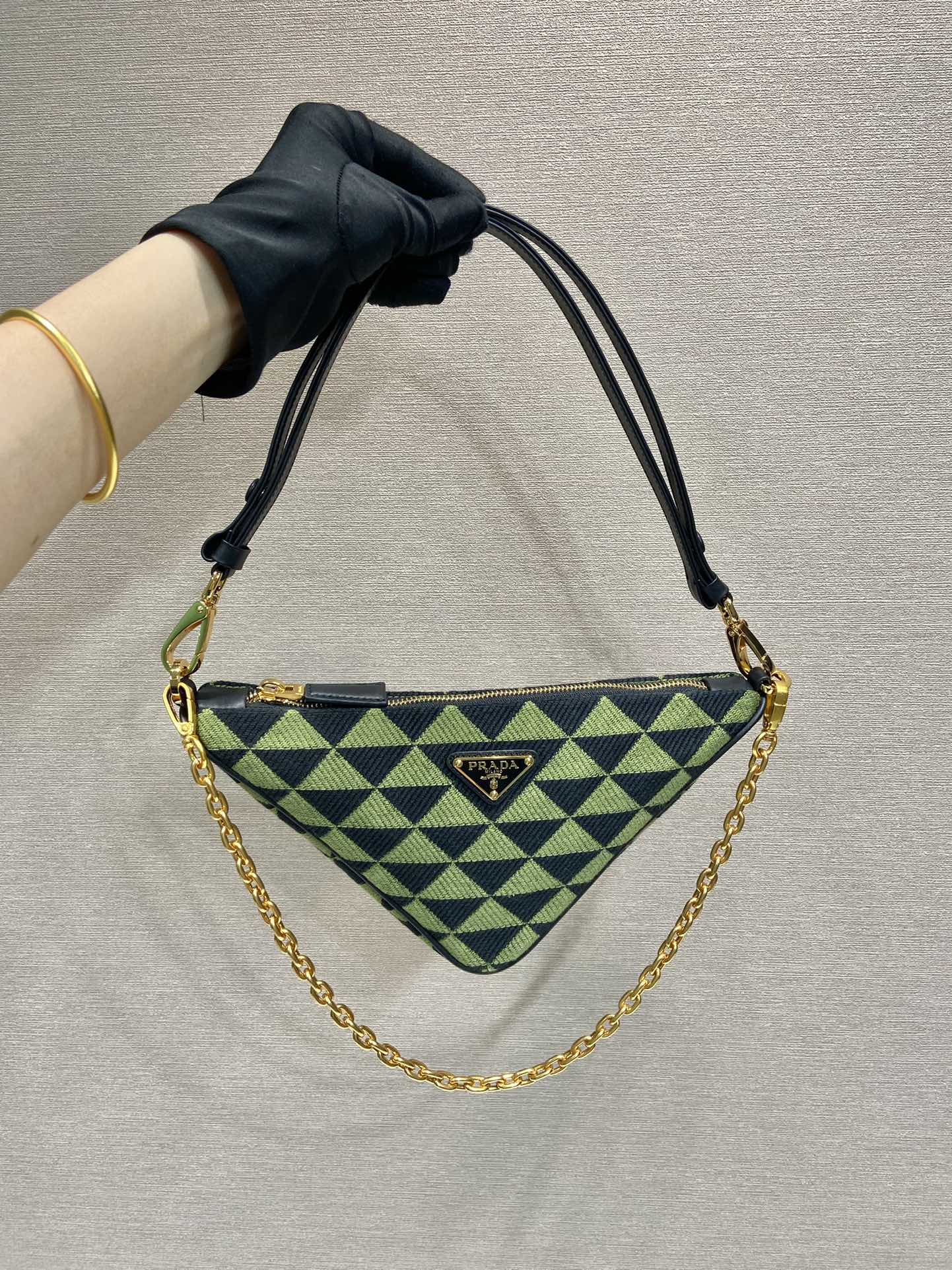 Pra*a embroidered jacquard fabric mini-bag