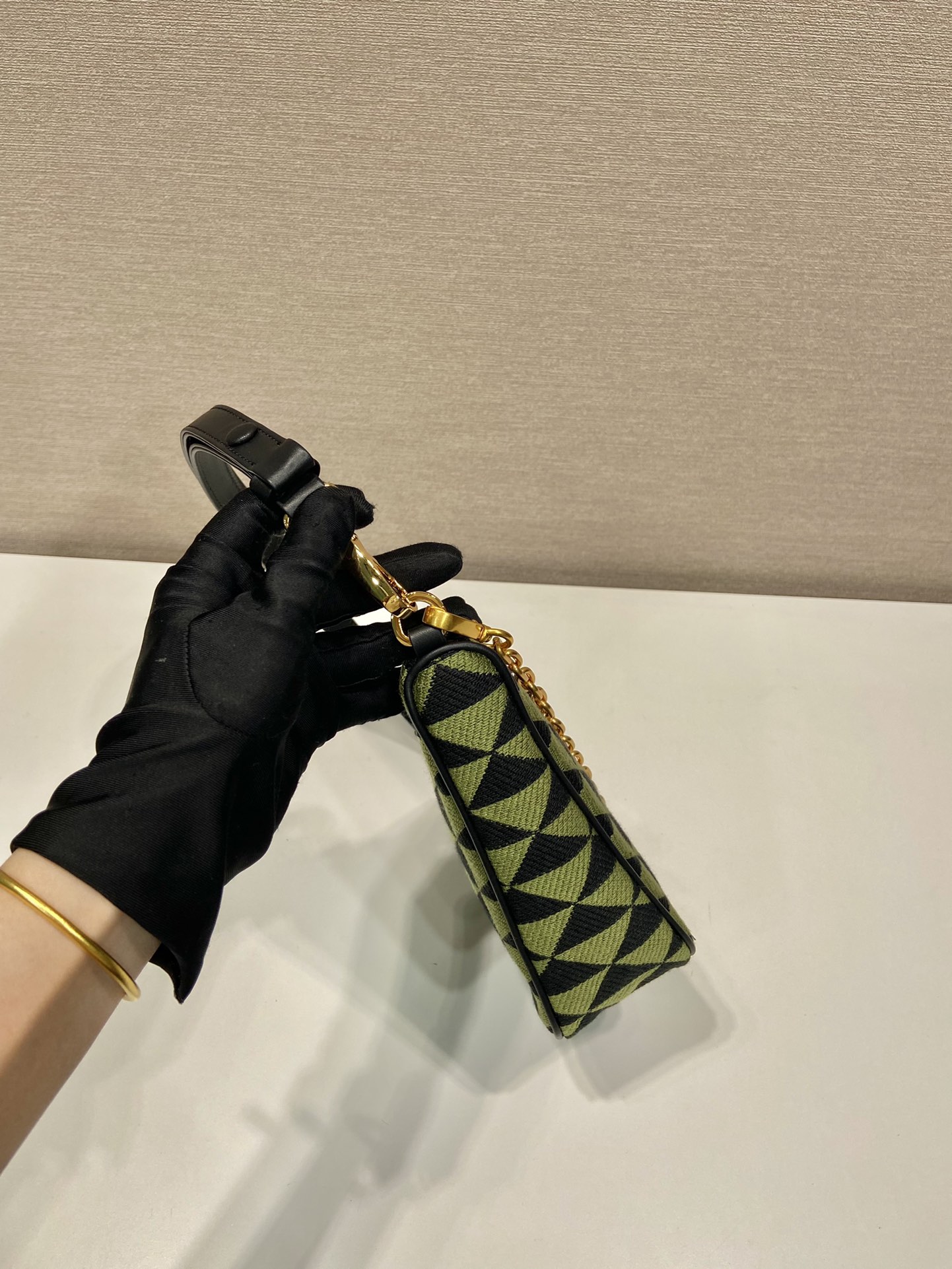 Pra*a embroidered jacquard fabric mini-bag