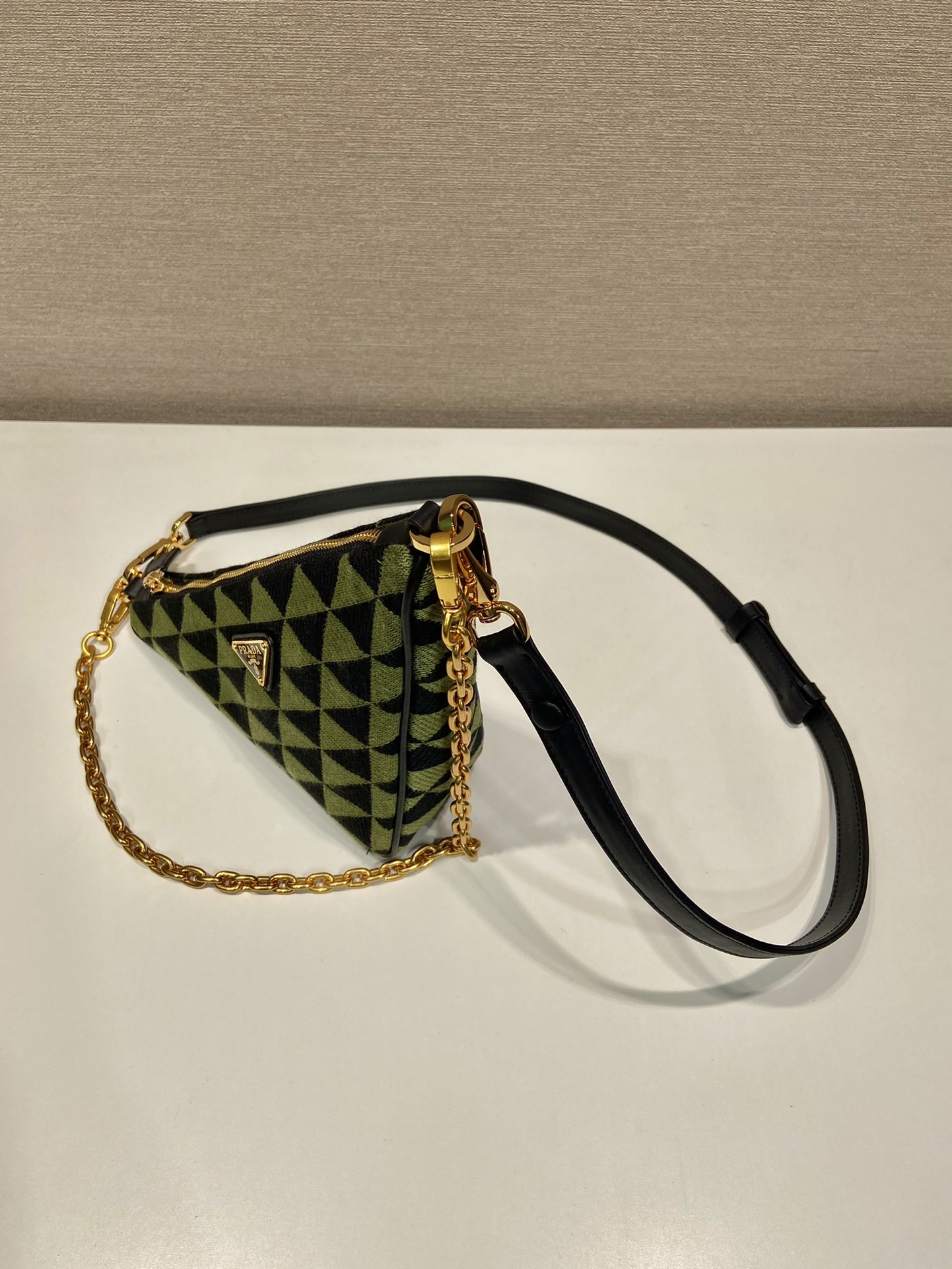 Pra*a embroidered jacquard fabric mini-bag