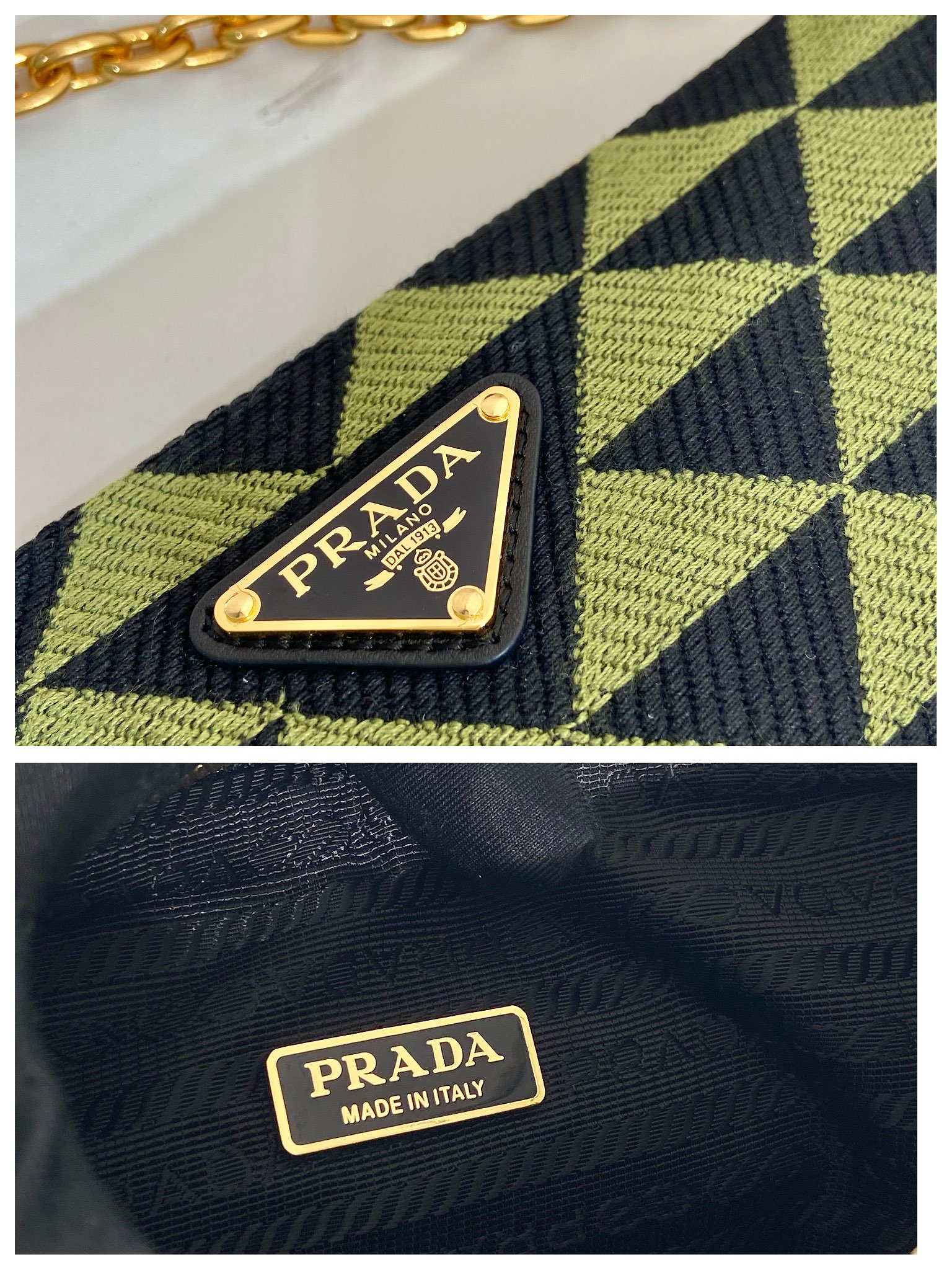 Pra*a embroidered jacquard fabric mini-bag