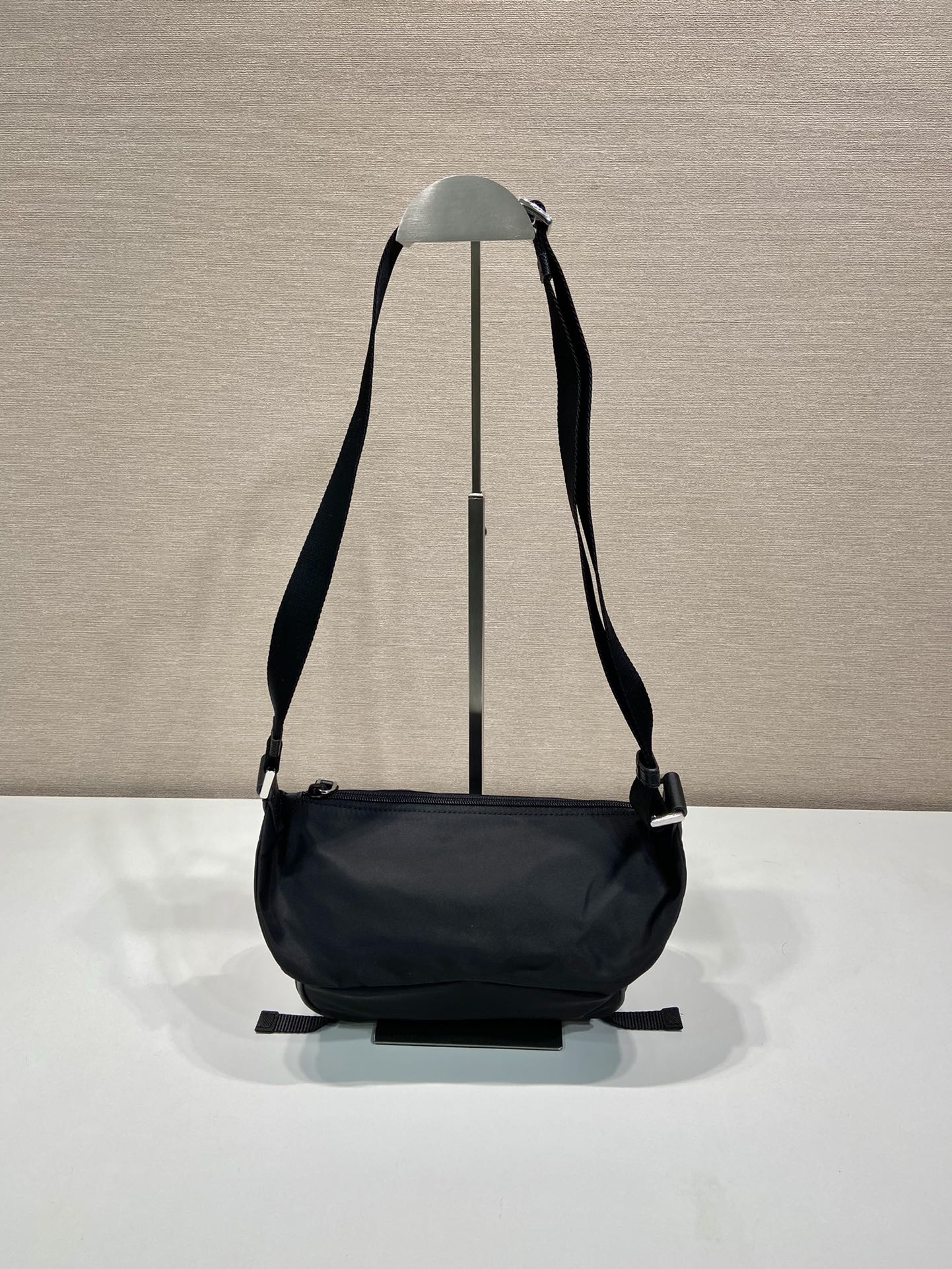 Pra*a re-nylon and saffiano leather shoulder bag