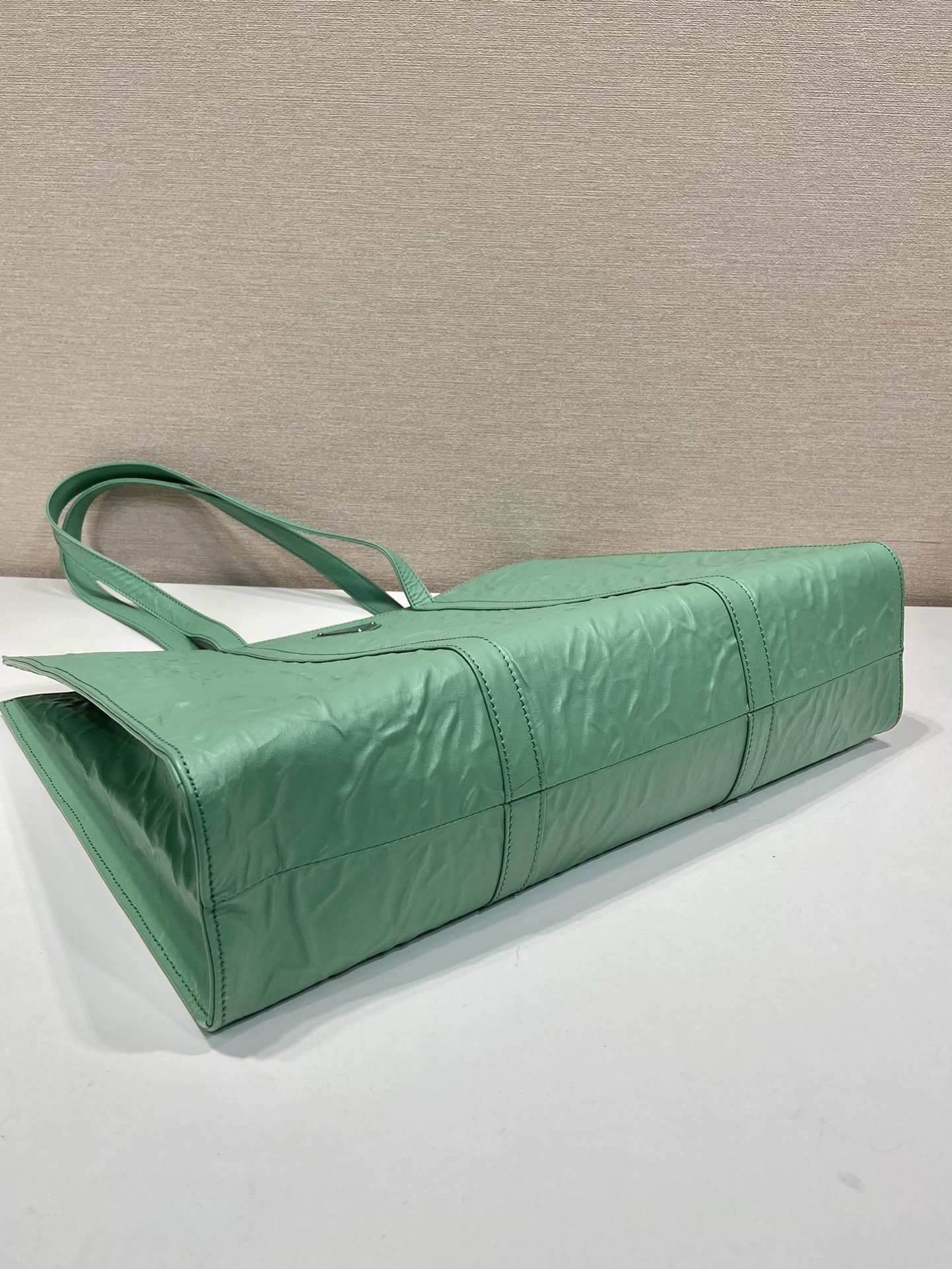Pra*a large antique nappa leather tote