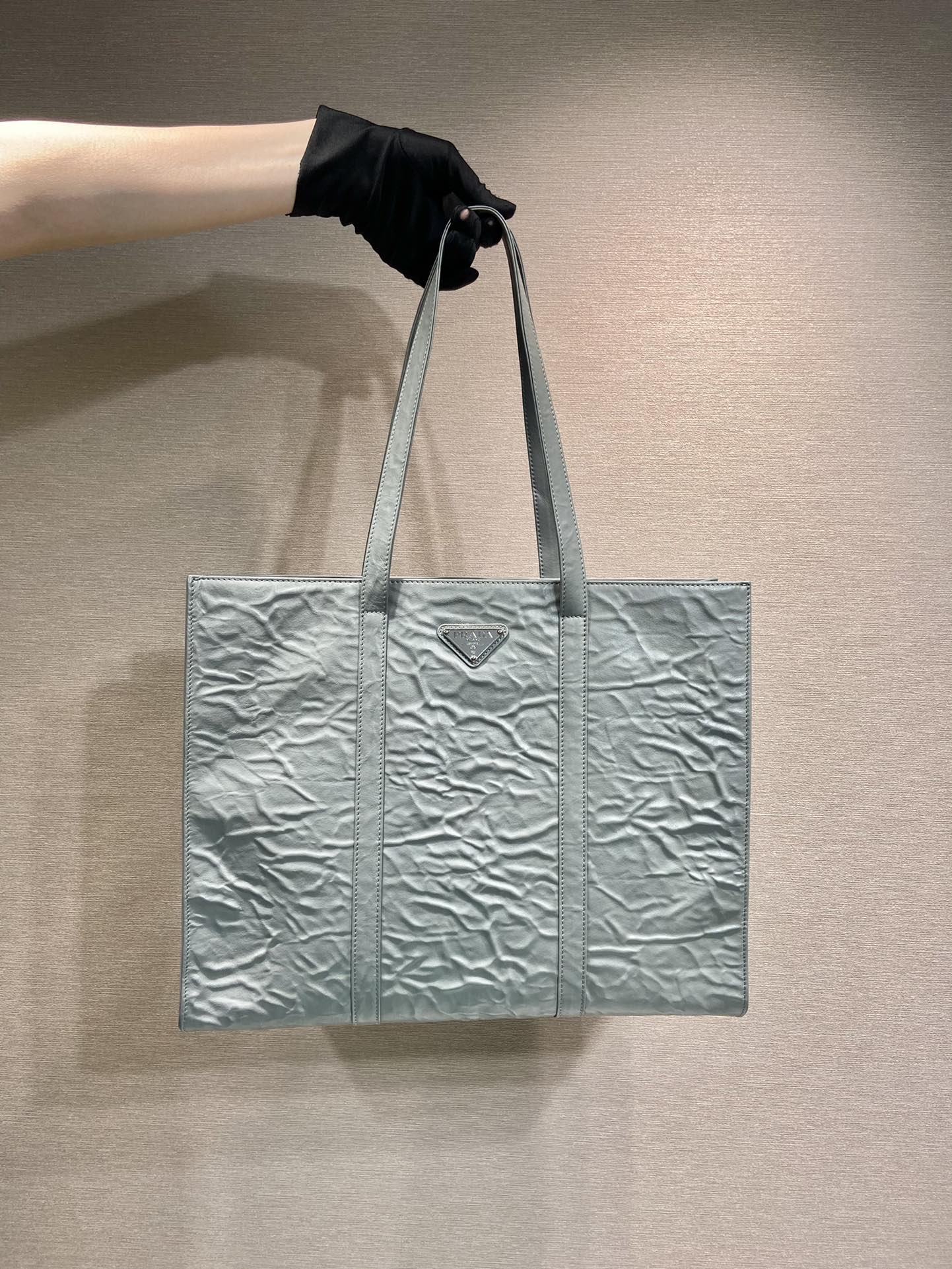Pra*a large antique nappa leather tote