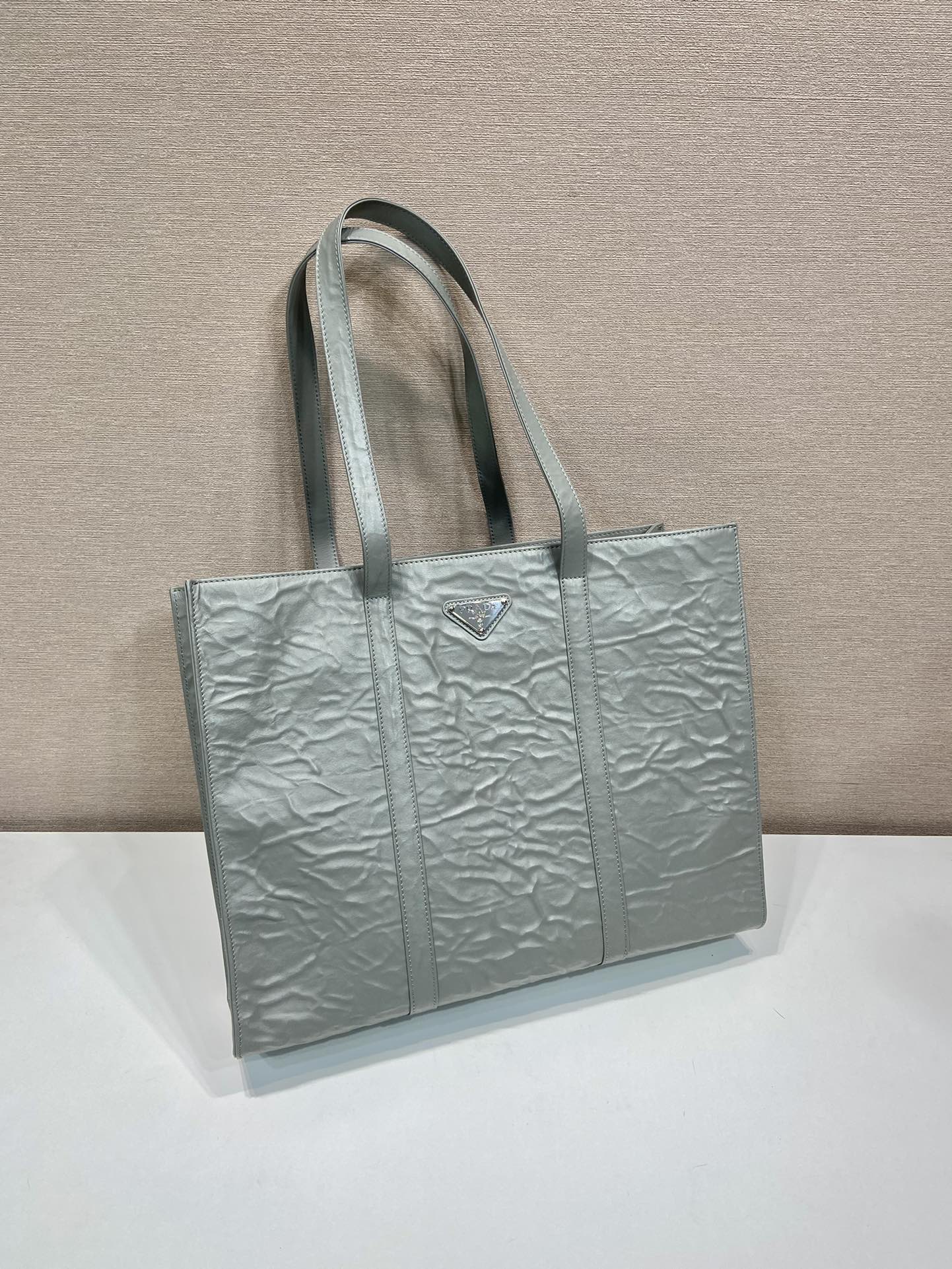 Pra*a large antique nappa leather tote
