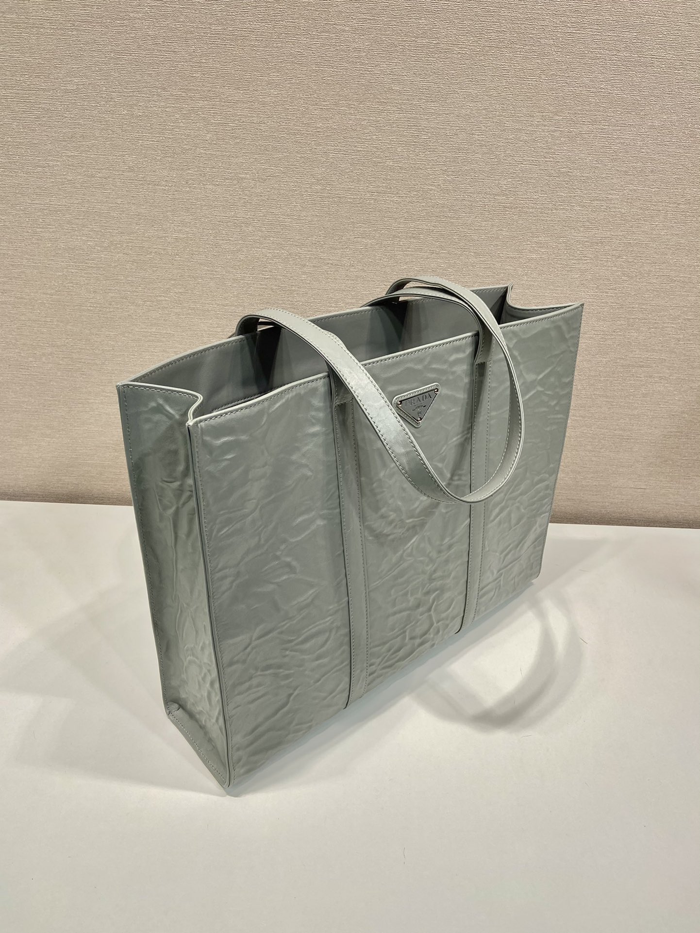 Pra*a large antique nappa leather tote