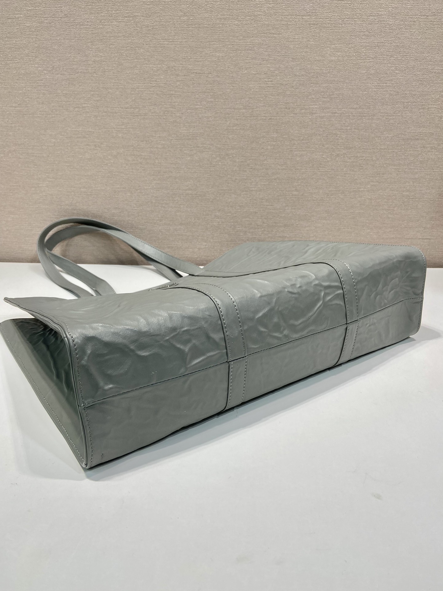 Pra*a large antique nappa leather tote