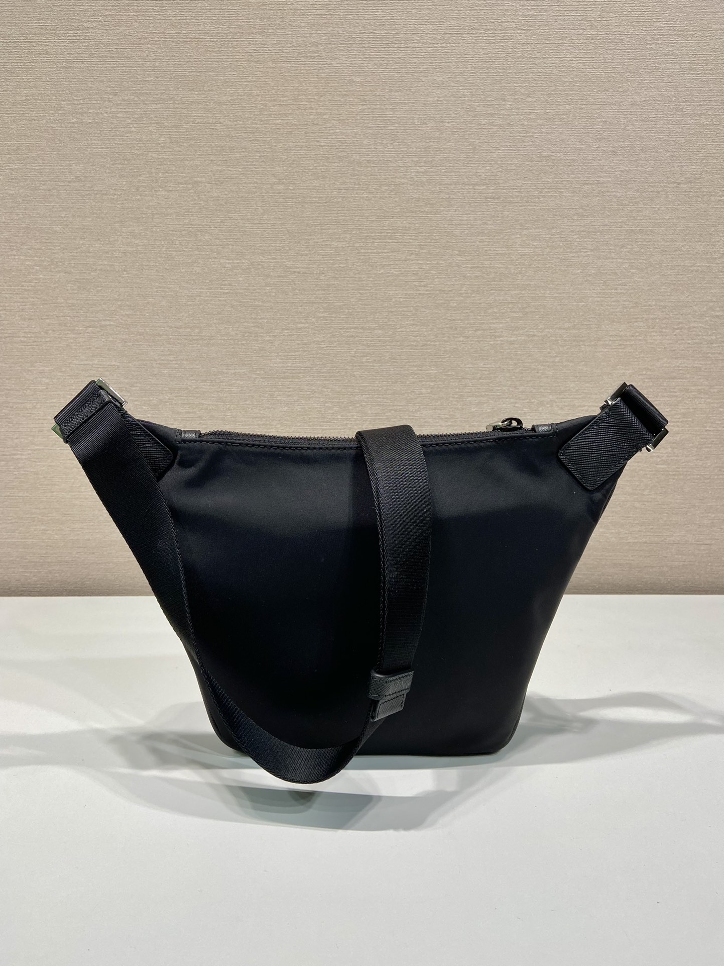 Pra*a re-nylon and saffiano leather shoulder bag