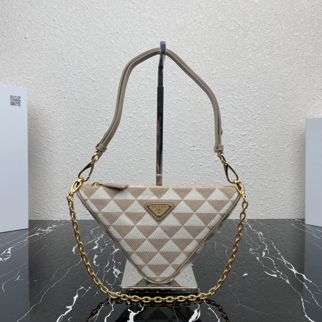 Pra*a embroidered jacquard fabric mini-bag
