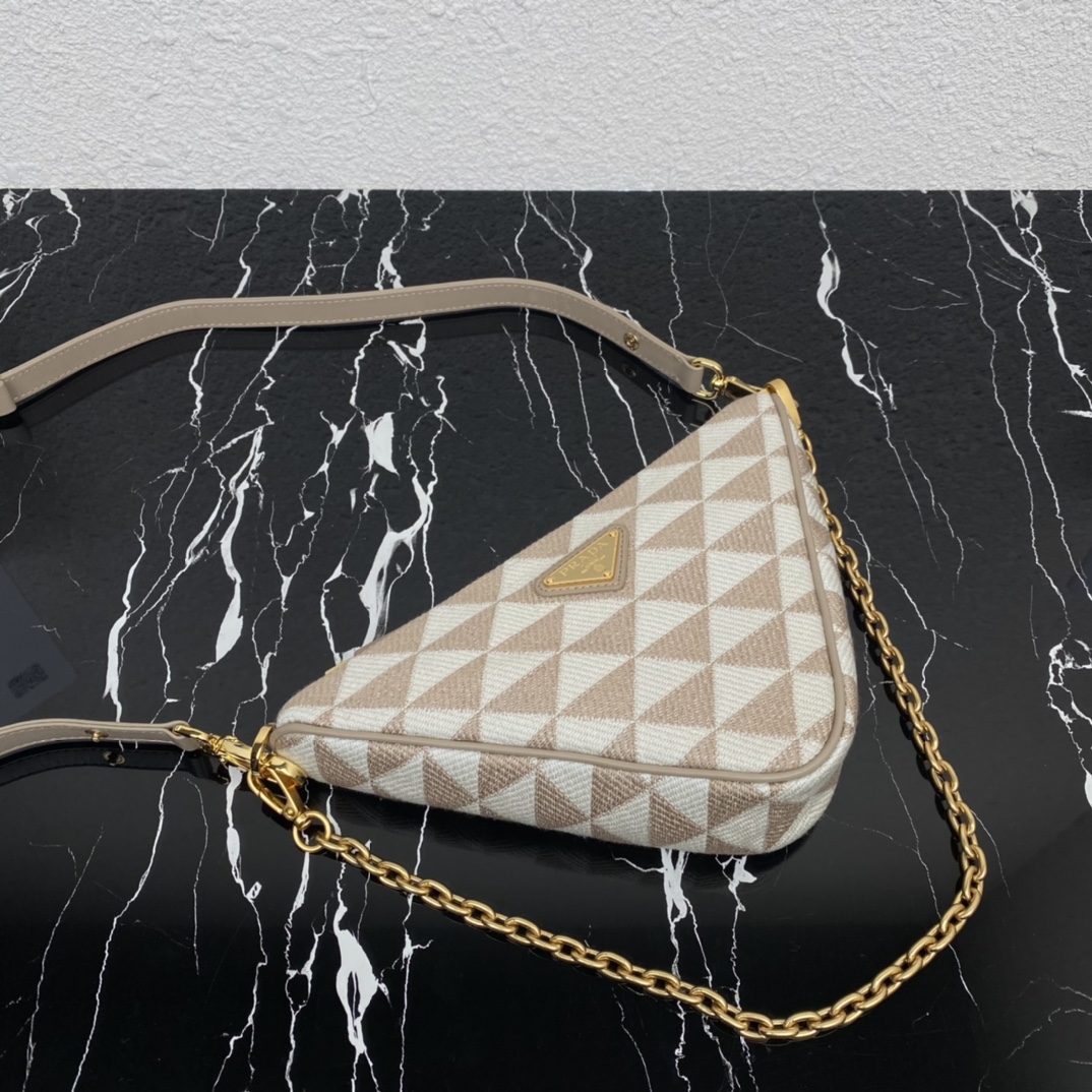 Pra*a embroidered jacquard fabric mini-bag