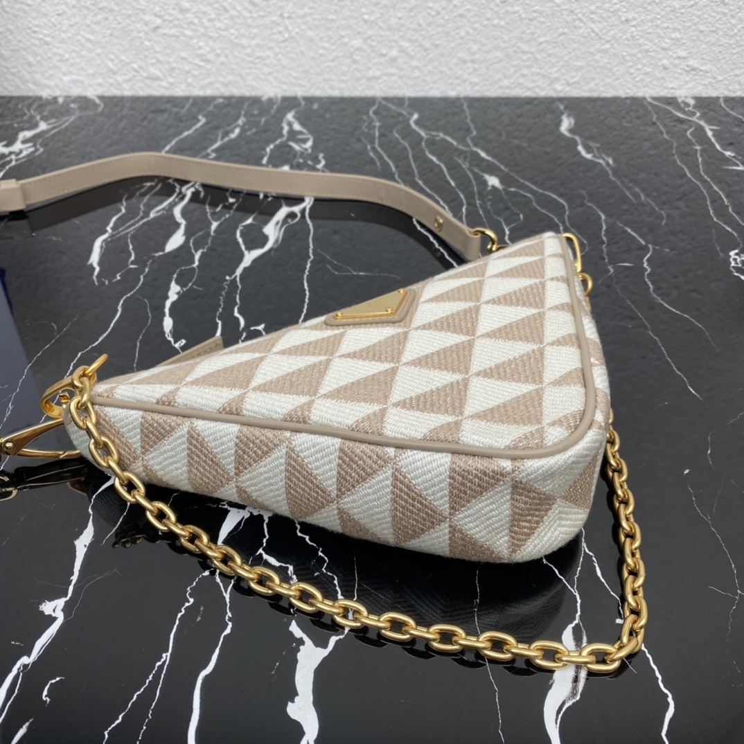 Pra*a embroidered jacquard fabric mini-bag