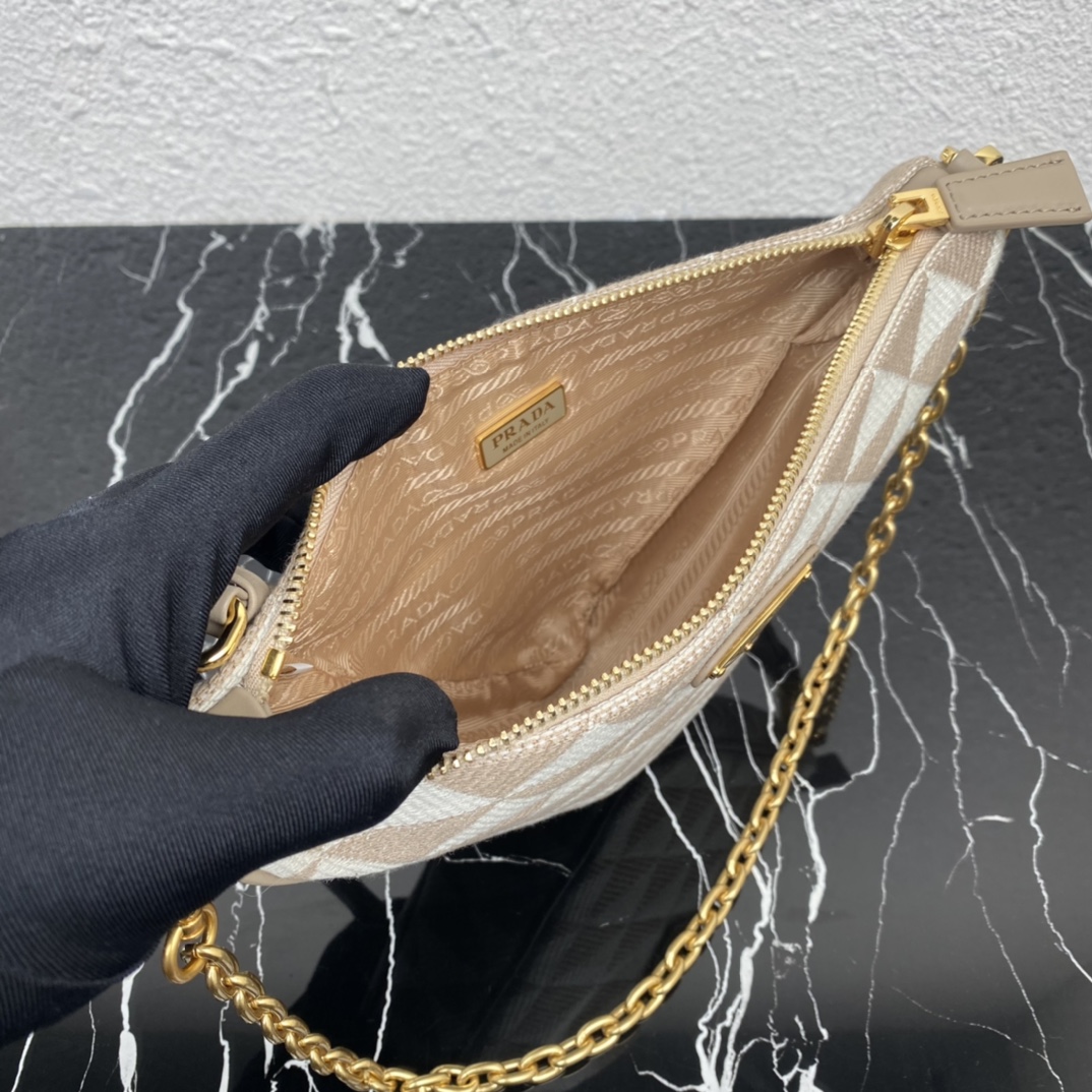 Pra*a embroidered jacquard fabric mini-bag