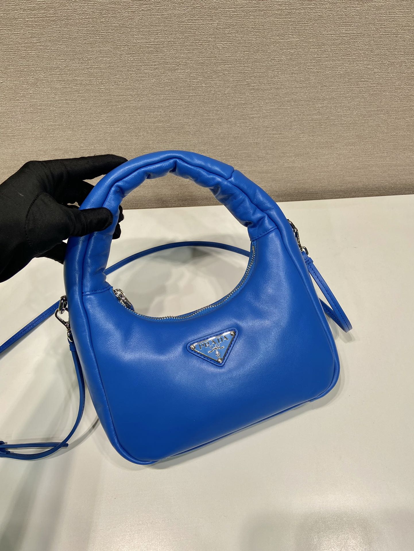 Pra*a leather mini hobo bag