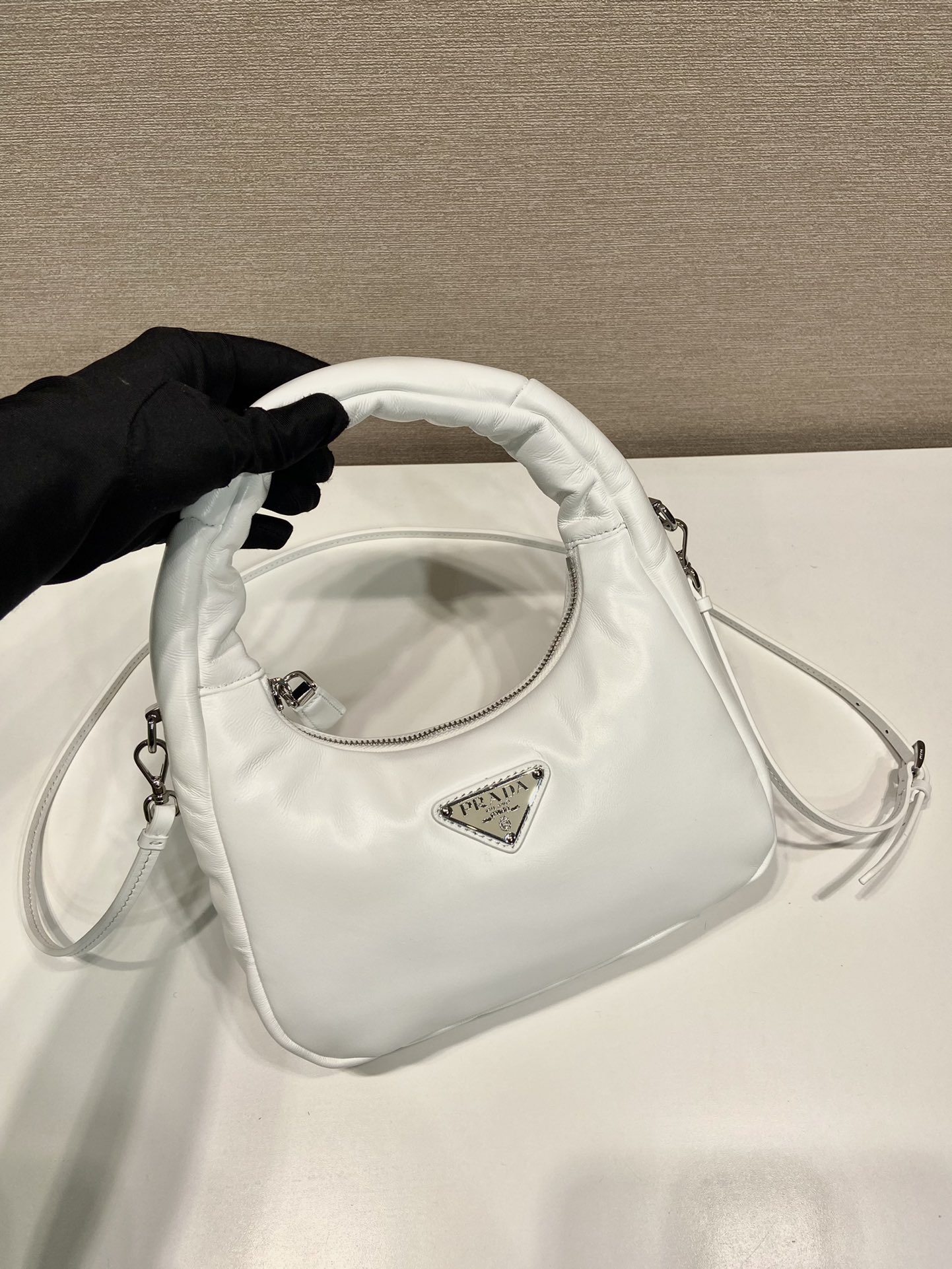 Pra*a leather mini hobo bag