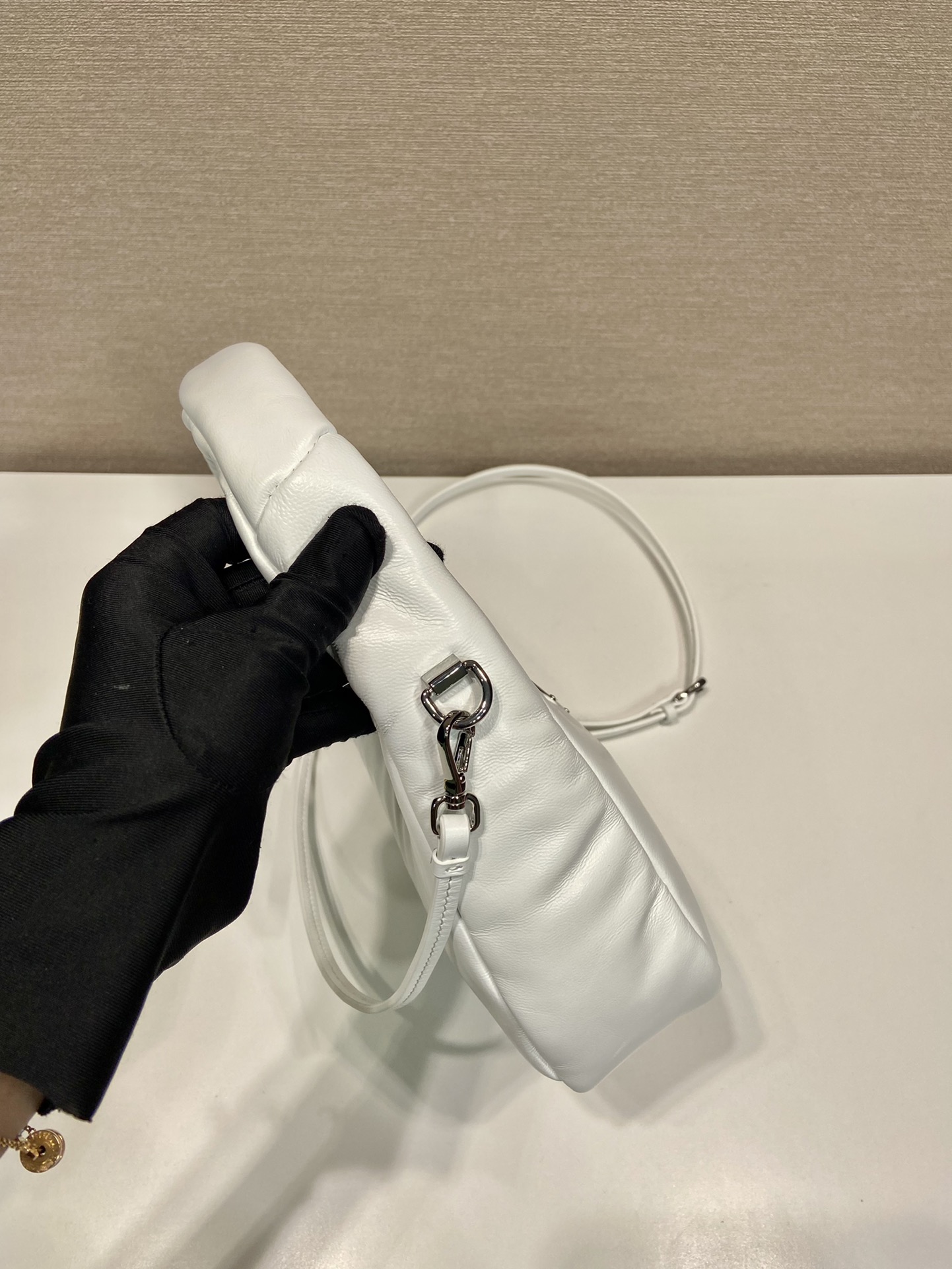 Pra*a leather mini hobo bag