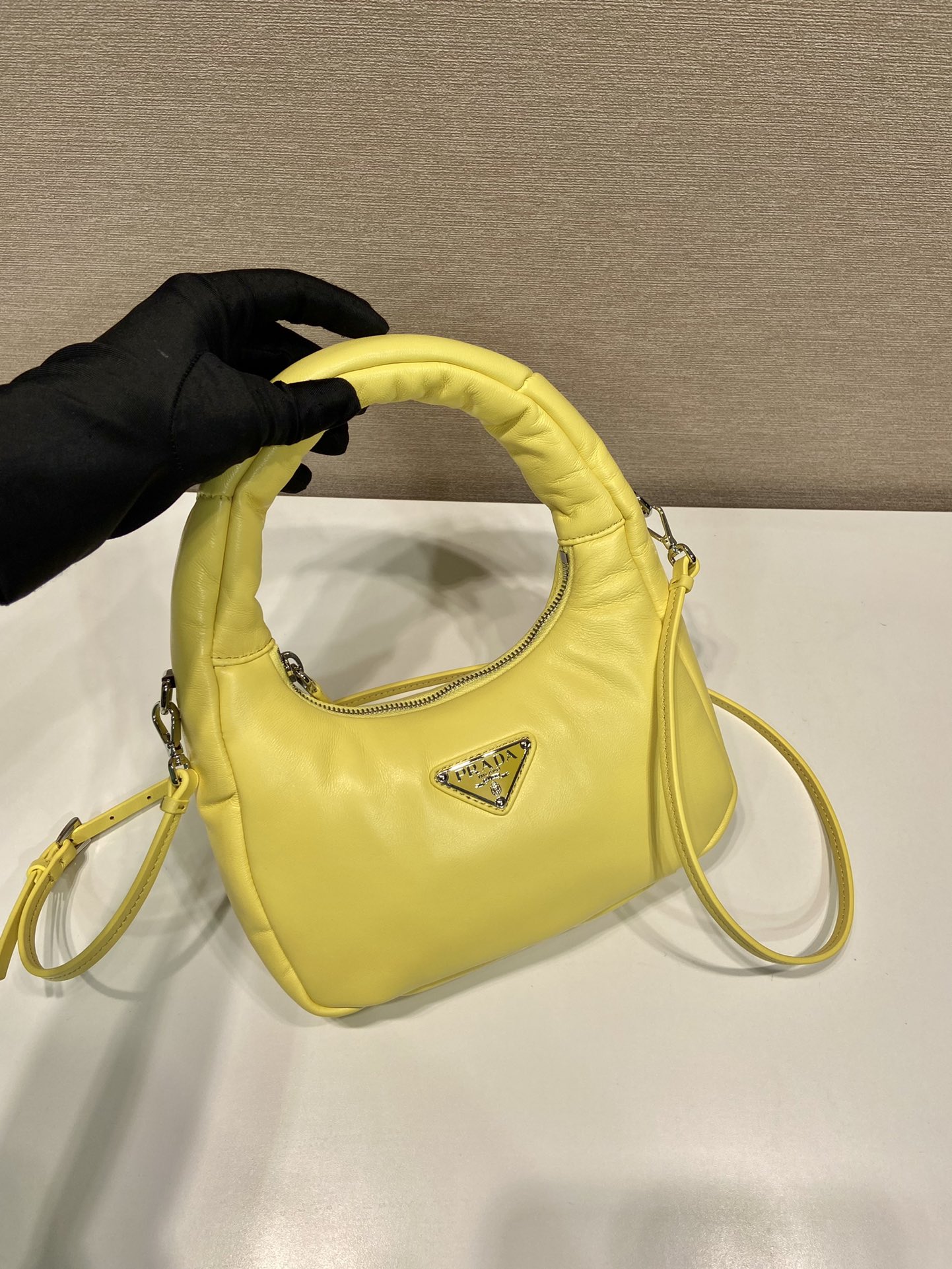 Pra*a leather mini hobo bag