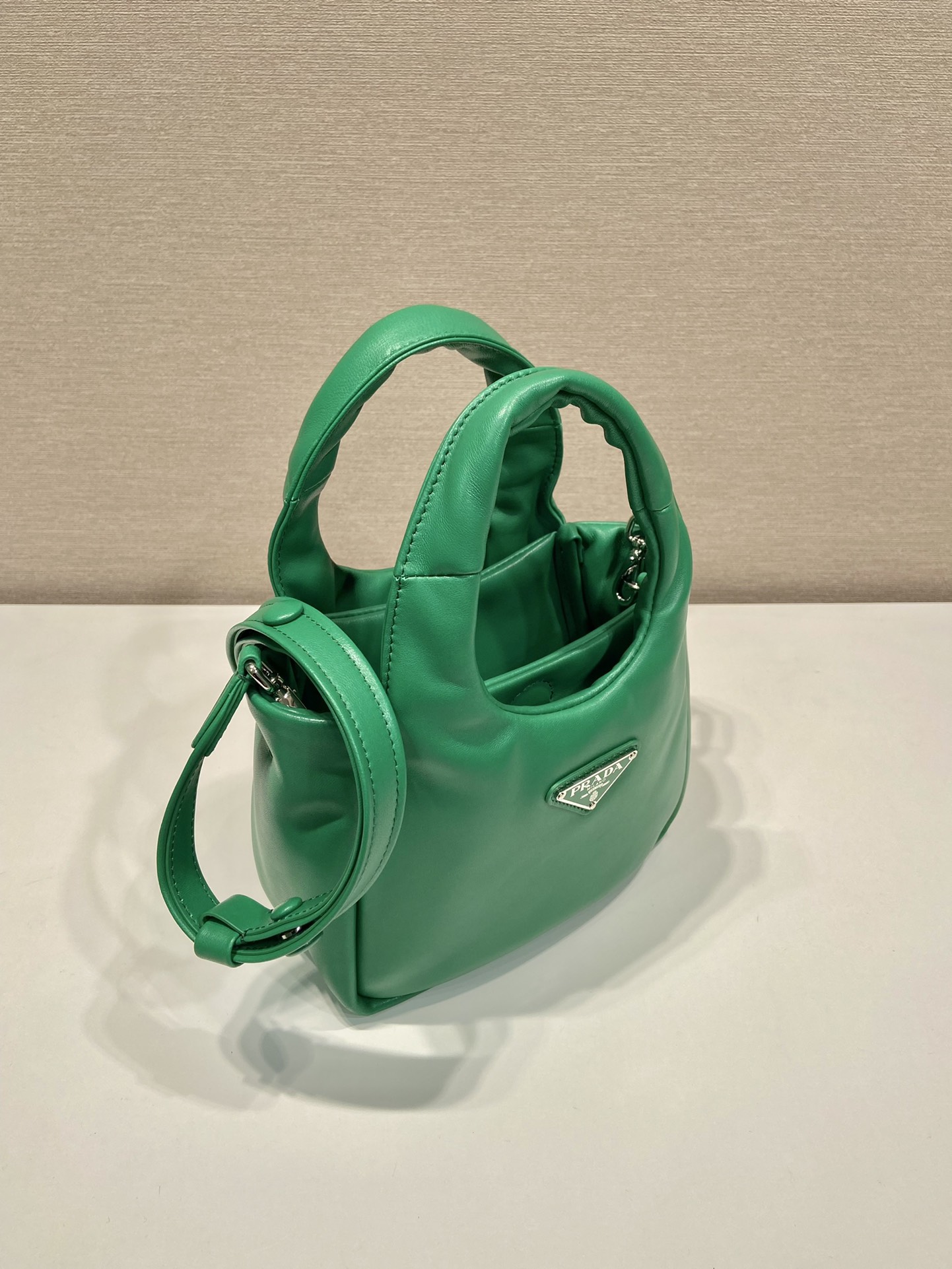 small padded Pra*a soft nappa-leather bag