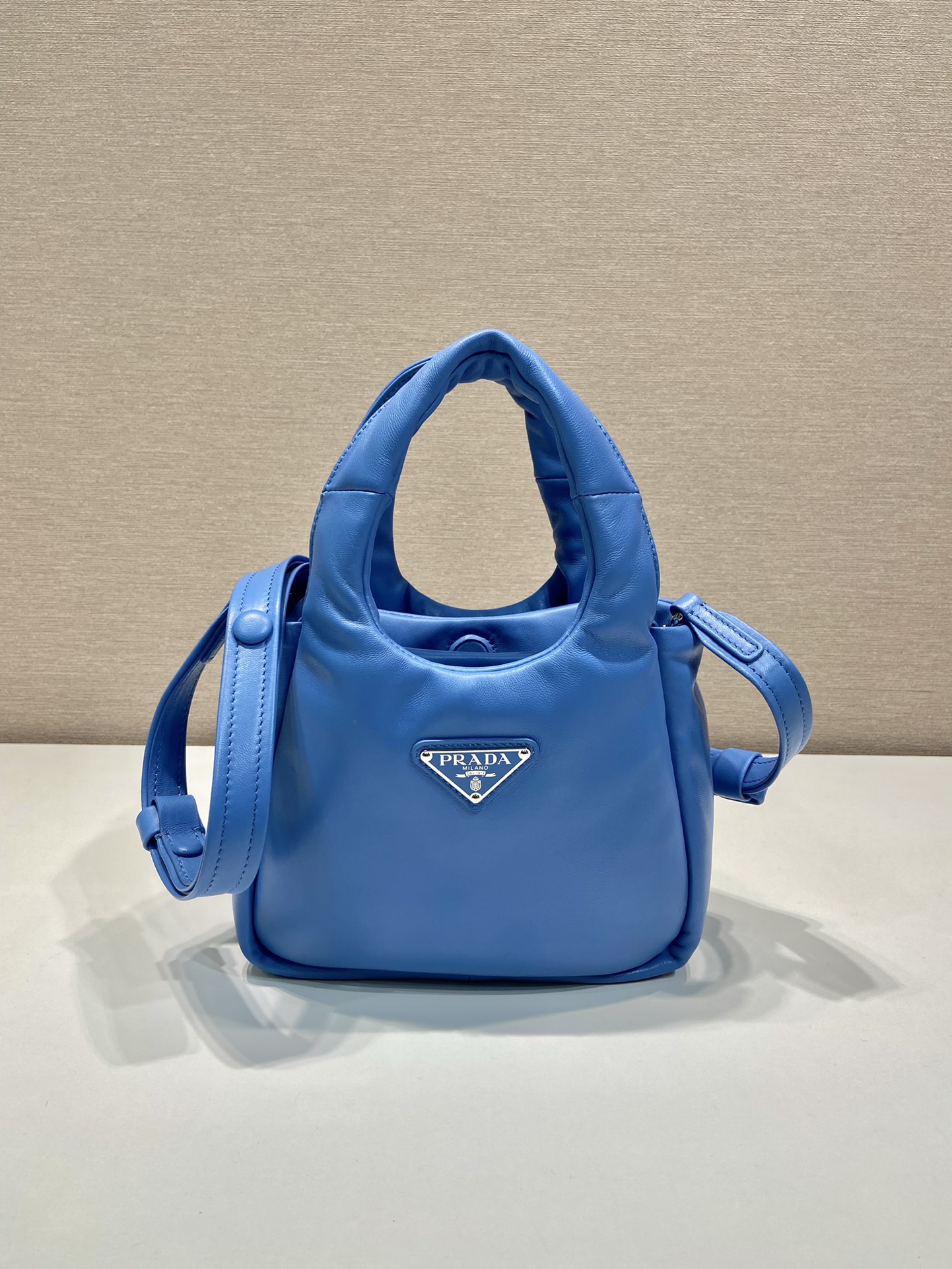 small padded Pra*a soft nappa-leather bag