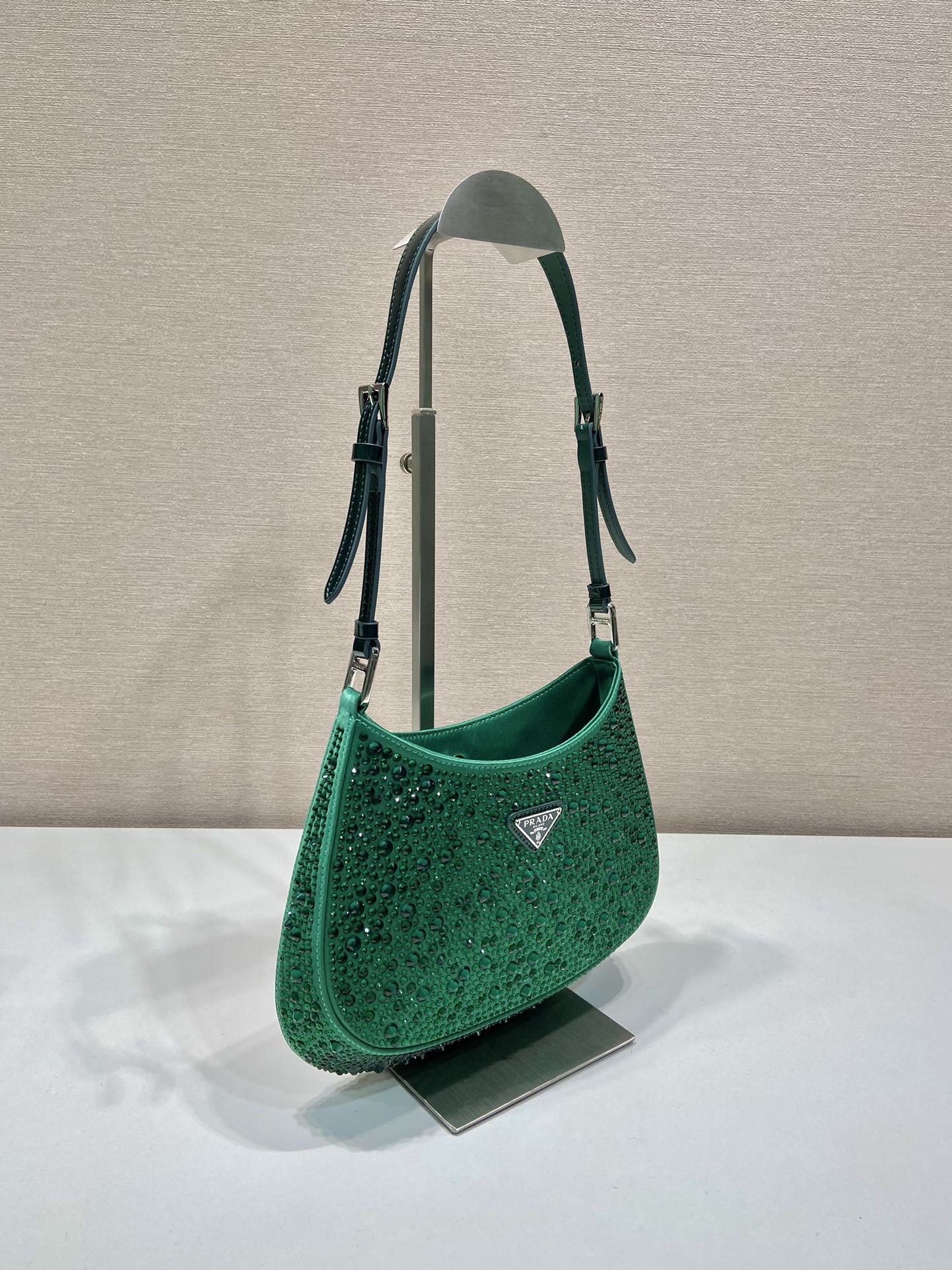 Pra*a cleo satin bag with crystals