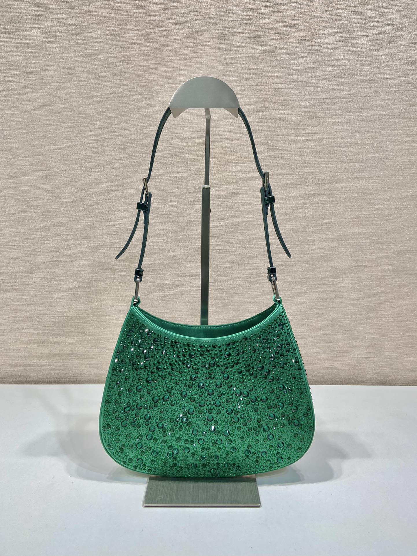 Pra*a cleo satin bag with crystals