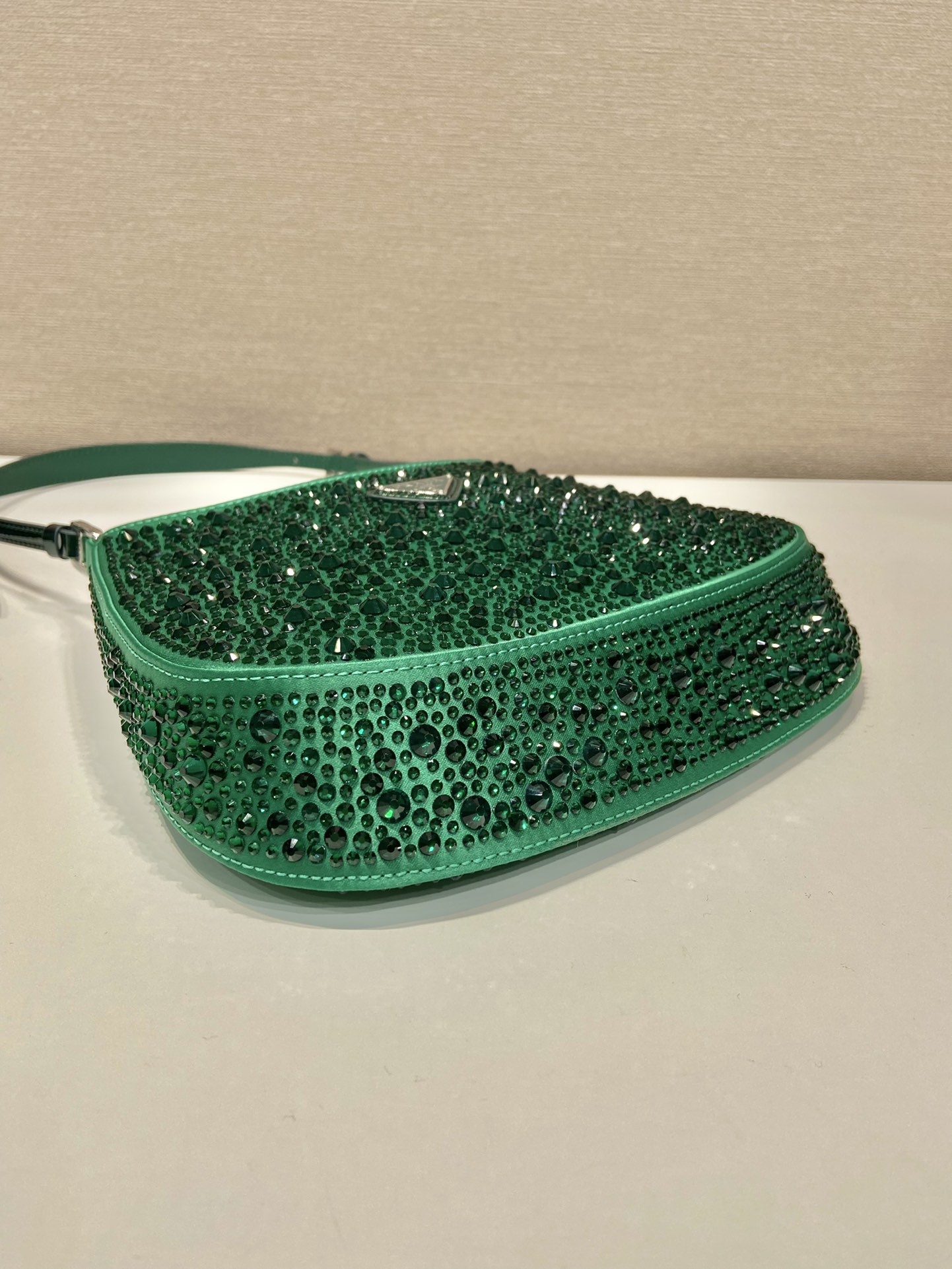 Pra*a cleo satin bag with crystals